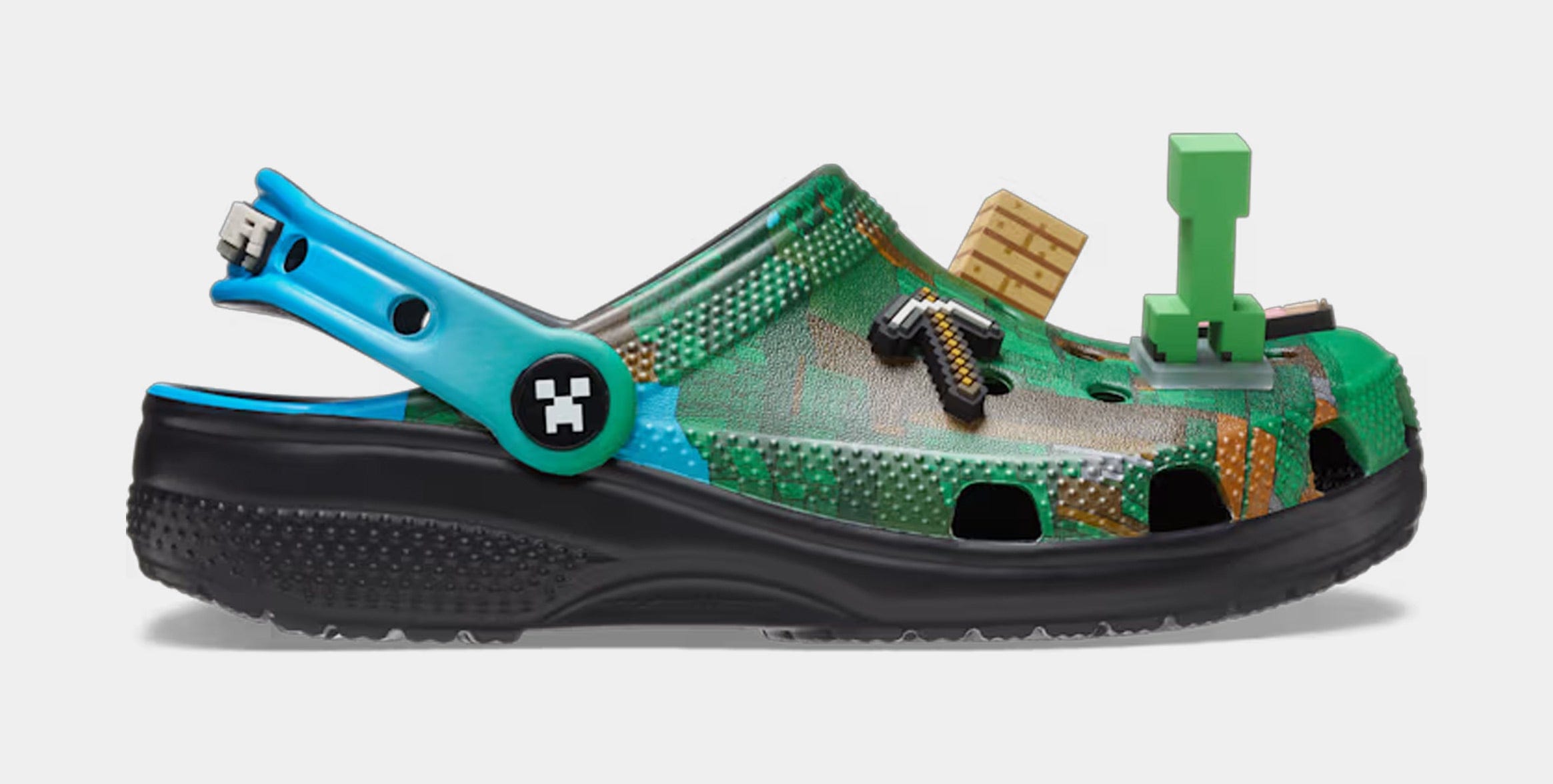 CROCS Classic Clog Minecraft Preschool/Grade School Sandals (Black/Green)