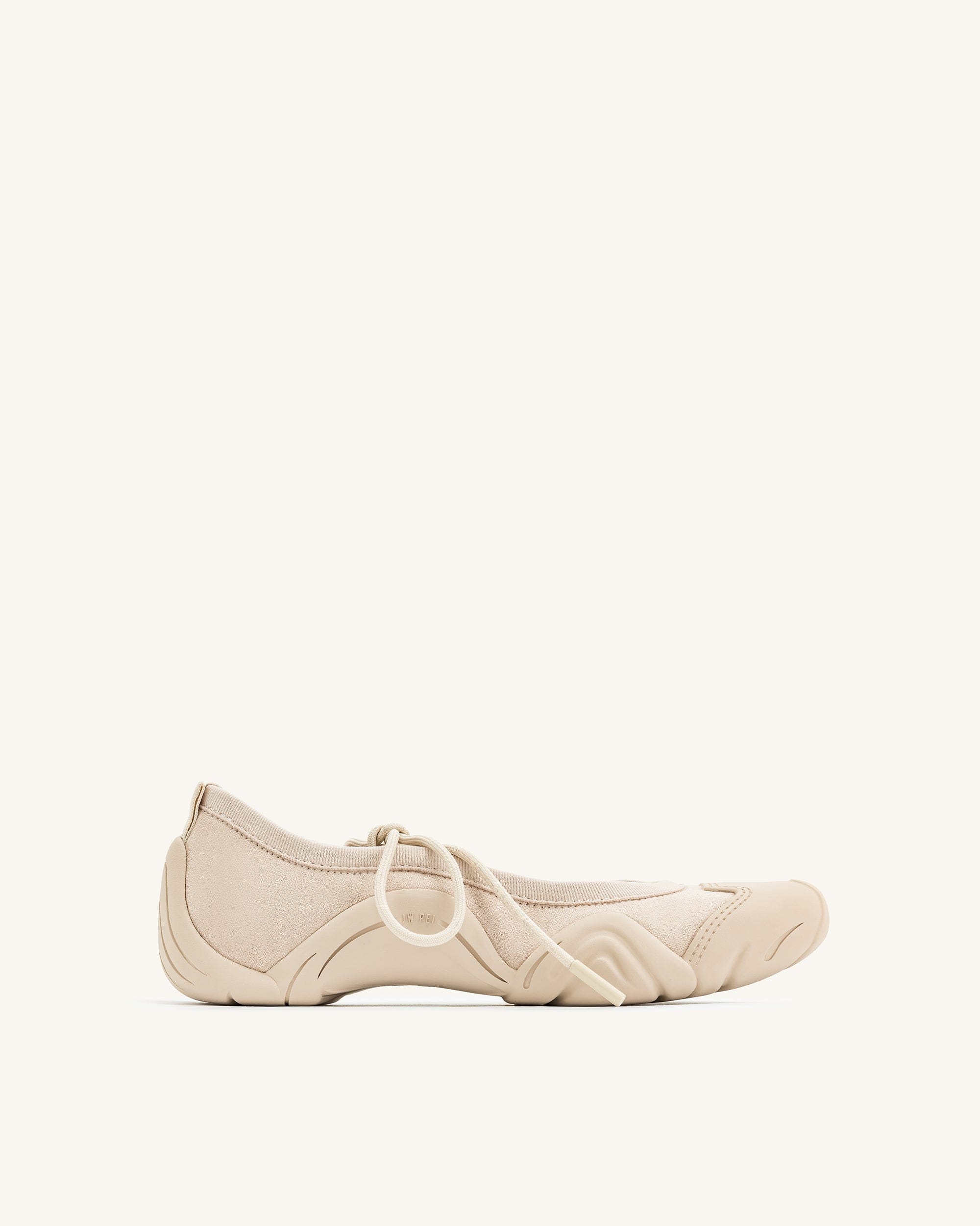 Jw Pei Caitlin Lace Up Ballerina Sneakers Beige