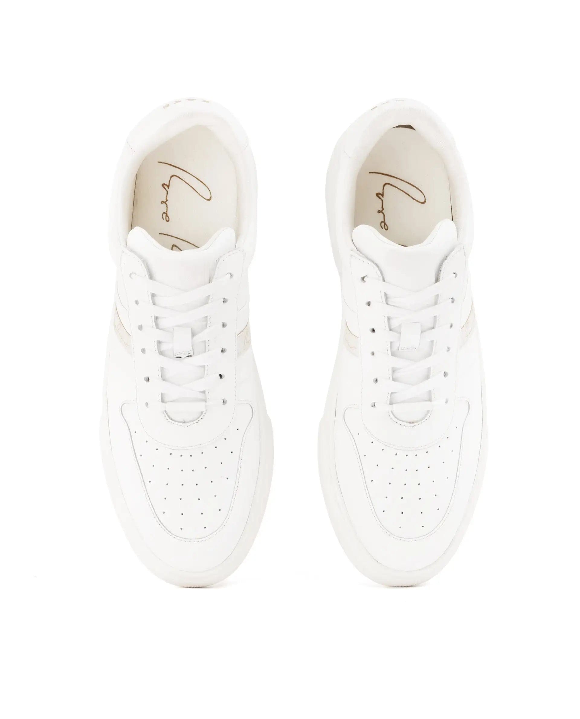 RAREZ Rare Rabbit Mens Polaris White Round Toe Low Top Lace - Up Sneaker Shoes