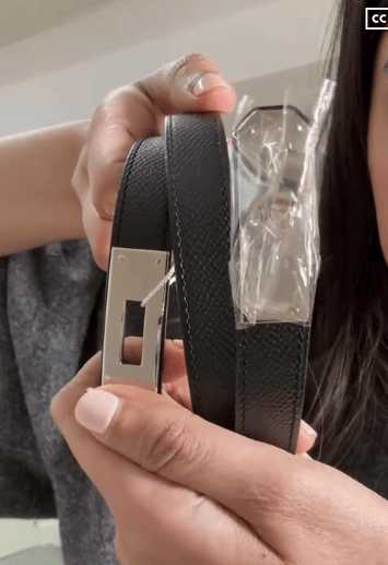Hermes Kelly Belt Black and Silver ALC3829
