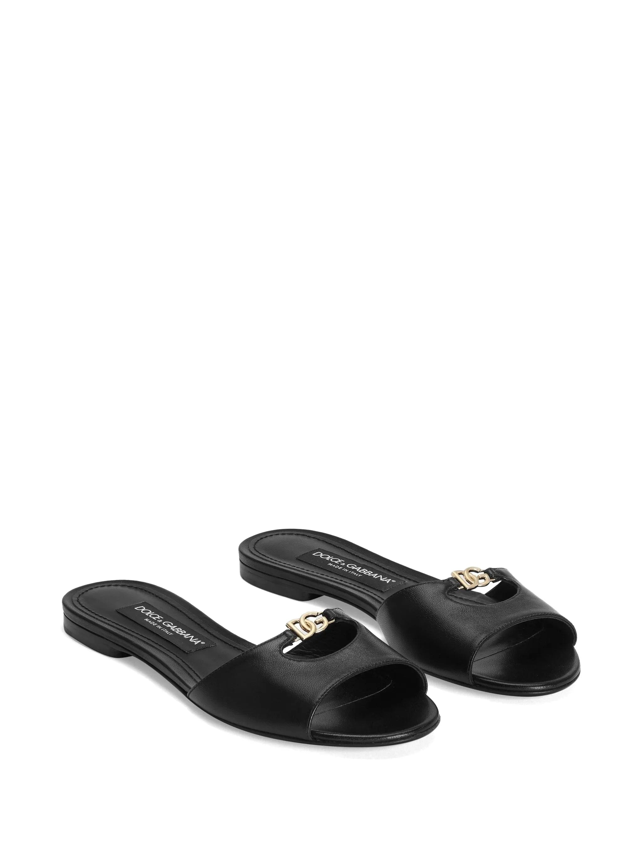 Dolce & Gabbana silk nappa leather flat slippers