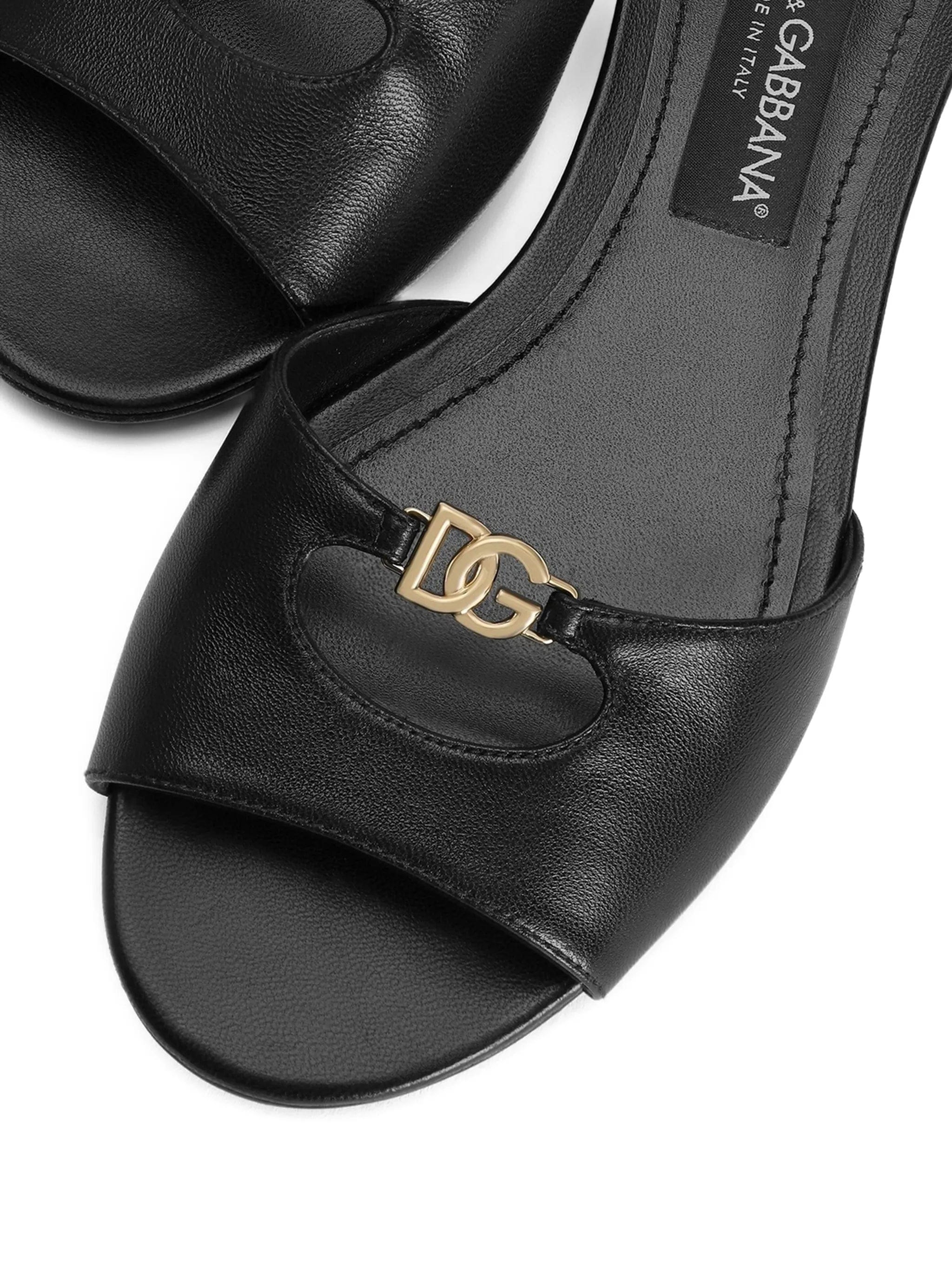 Dolce & Gabbana silk nappa leather flat slippers