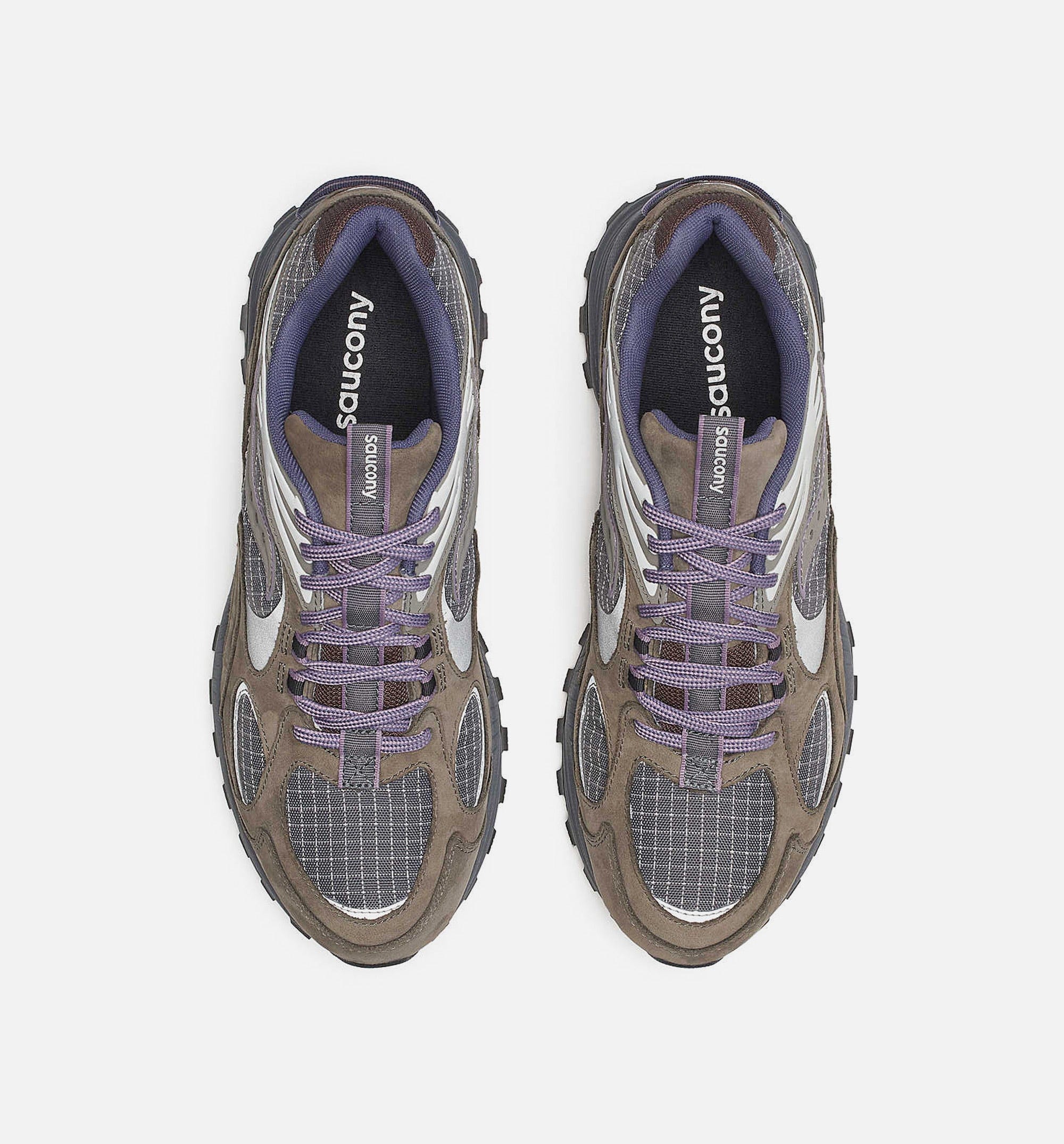 Saucony Grid Aura x Mens Lifestyle Shoe - Dark Grey/Mud