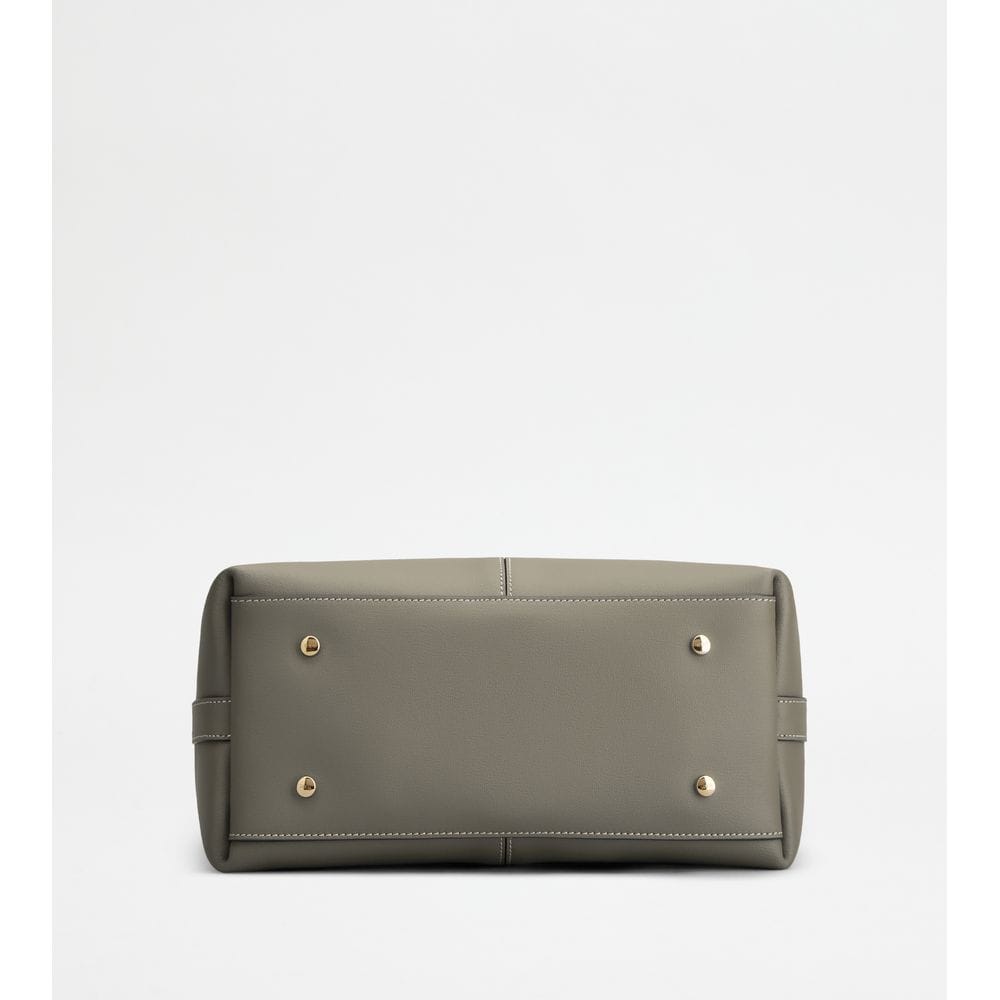 Tod's Tods Tote Shopping Bag In Leather Small Grey