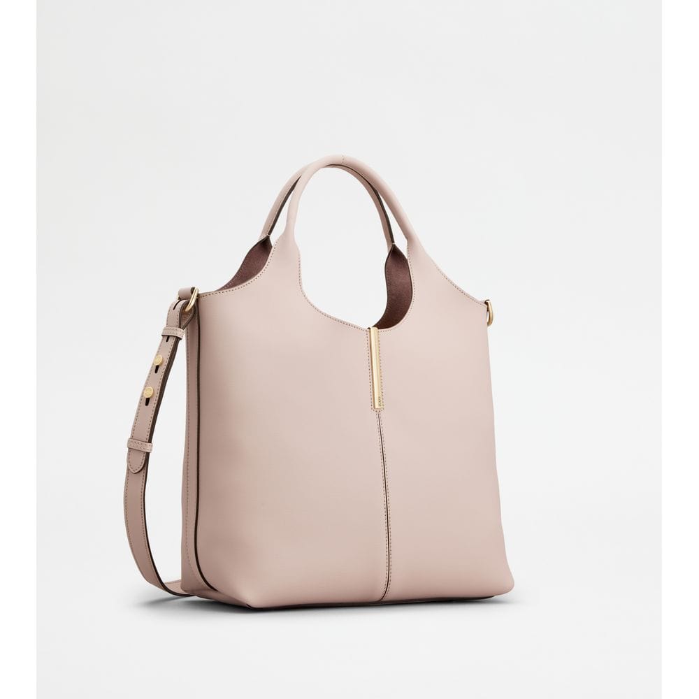 Tod's Tods Tote Shopping Bag In Leather Small Pink