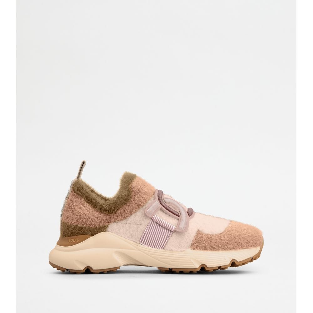Tod's Tods Kate Slip - On Sneakers In Fabric Pink Beige Womens
