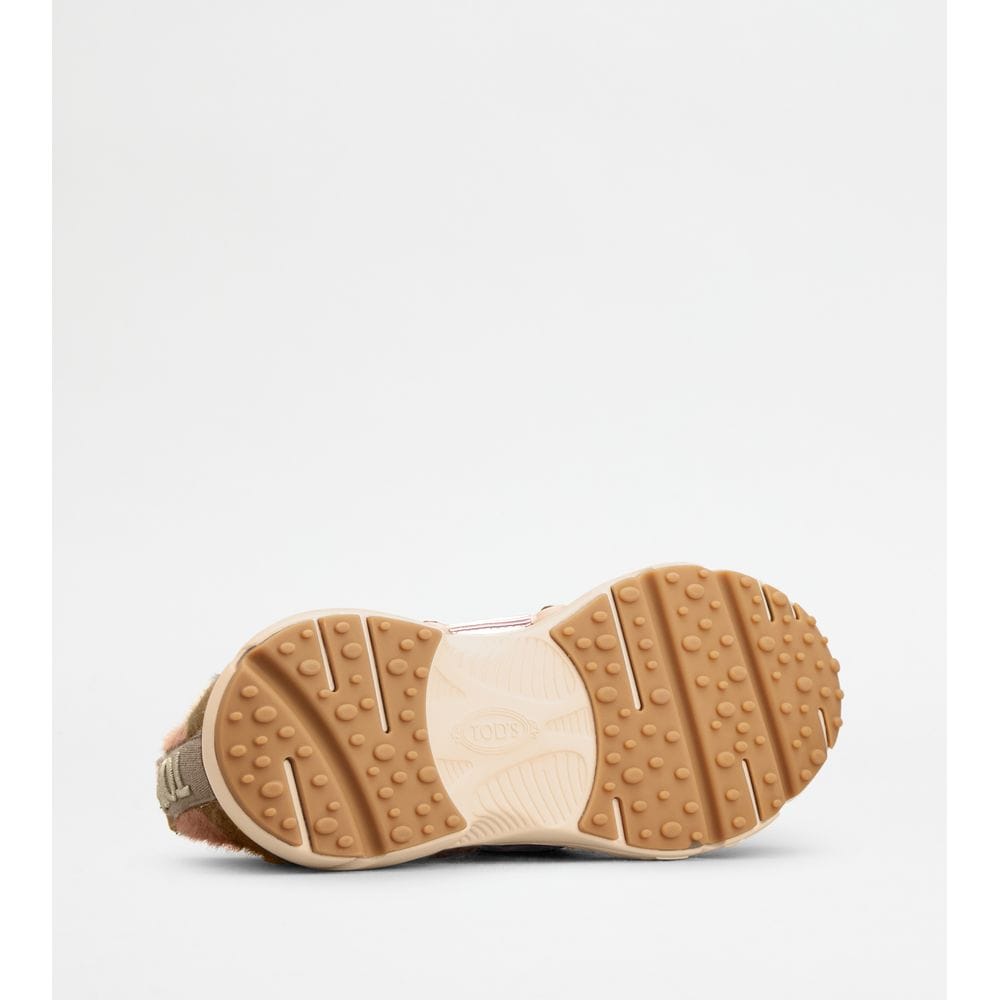 Tod's Tods Kate Slip - On Sneakers In Fabric Pink Beige Womens