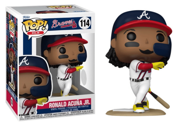 Funko Pop! Ronald Acuña Jr, Atlanta Braves, MLB 114 Vinyl Figure in PopShield Protector