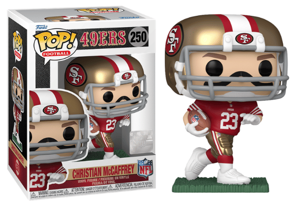 Funko Pop! Christian McCaffrey, San Francisco 49ers, NFL 250 Vinyl Figure in PopShield Protector