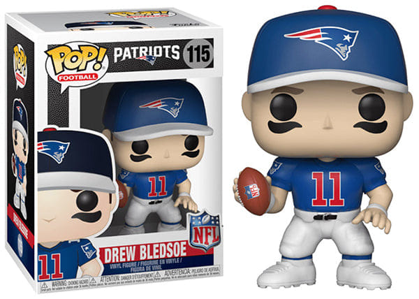 Funko Pop! Drew Bledsoe Patriots, NFL 115 Vinyl Figure in PopShield Protector