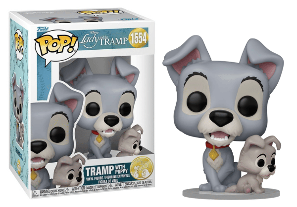 Funko Pop! Tramp with Puppy, Lady and the Tramp 1554 Vinyl Figure in PopShield Protector