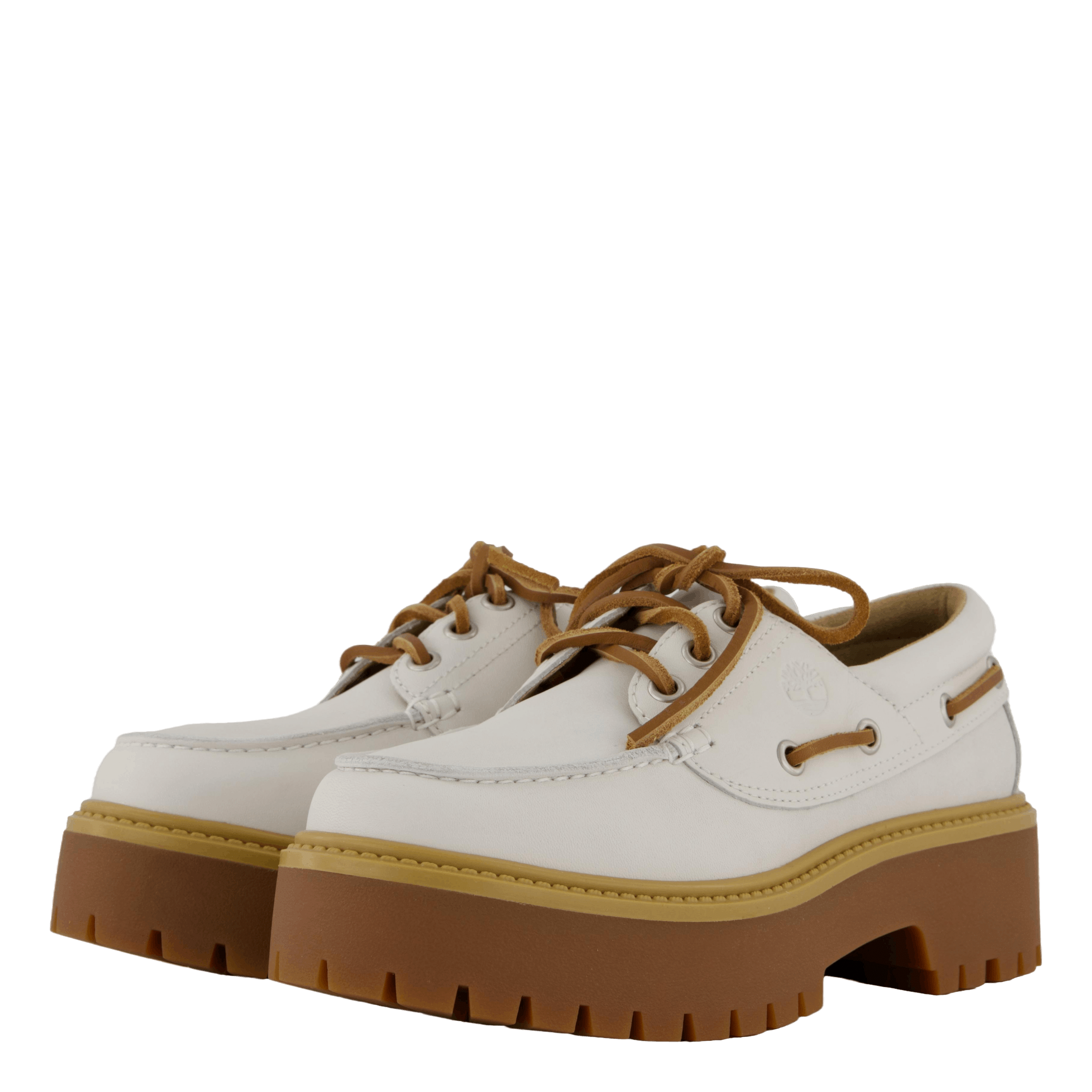 Timberland Stone Street Boat Shoe White Full Grain