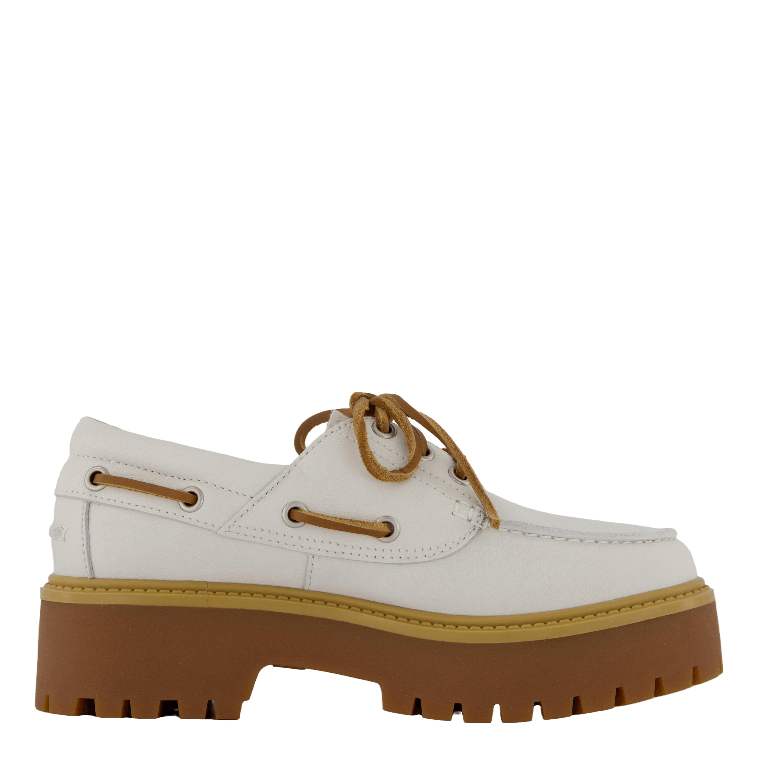 Timberland Stone Street Boat Shoe White Full Grain