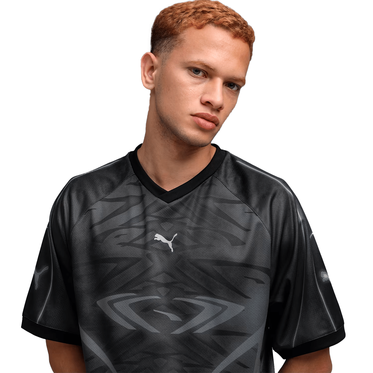PUMA Tech - X Aop Relaxed Football Jersey'Black/AOP'