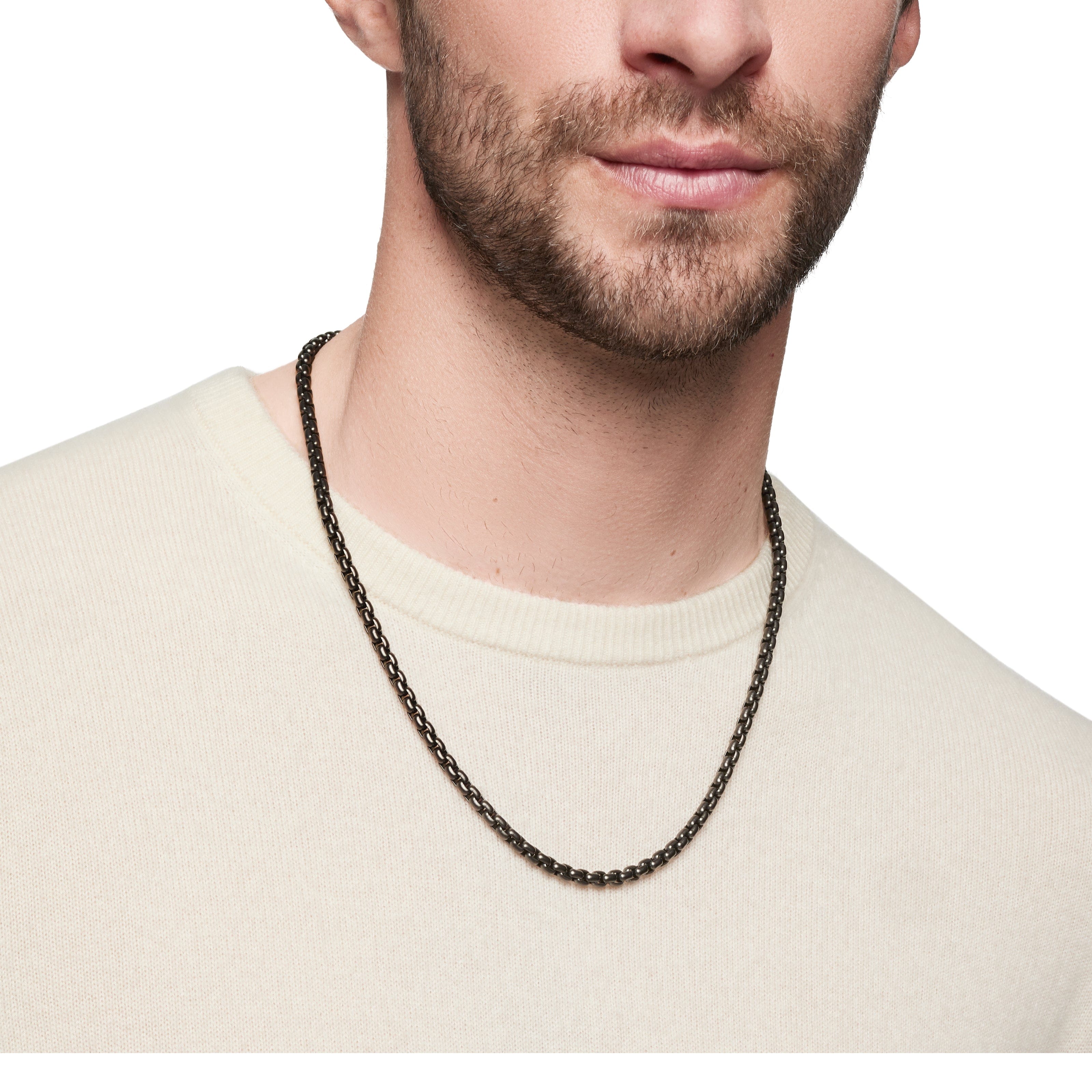 David Yurman Chain Collection Necklace in Stainless Steel with Sterling Silver