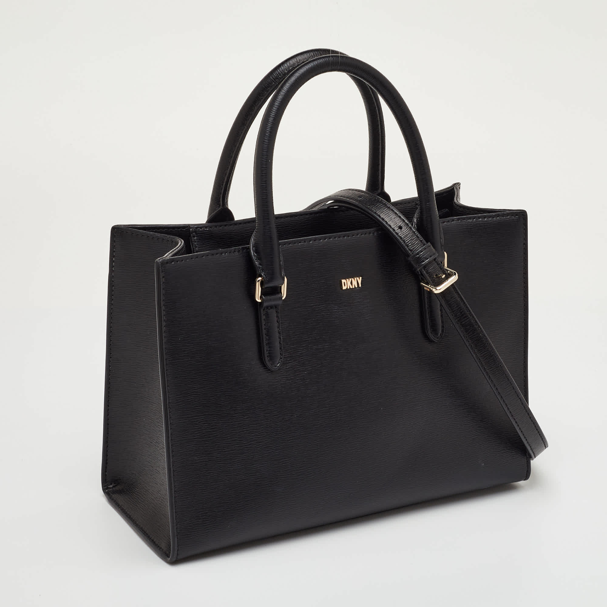 Dkny Bryant Black Leather Shopper Tote