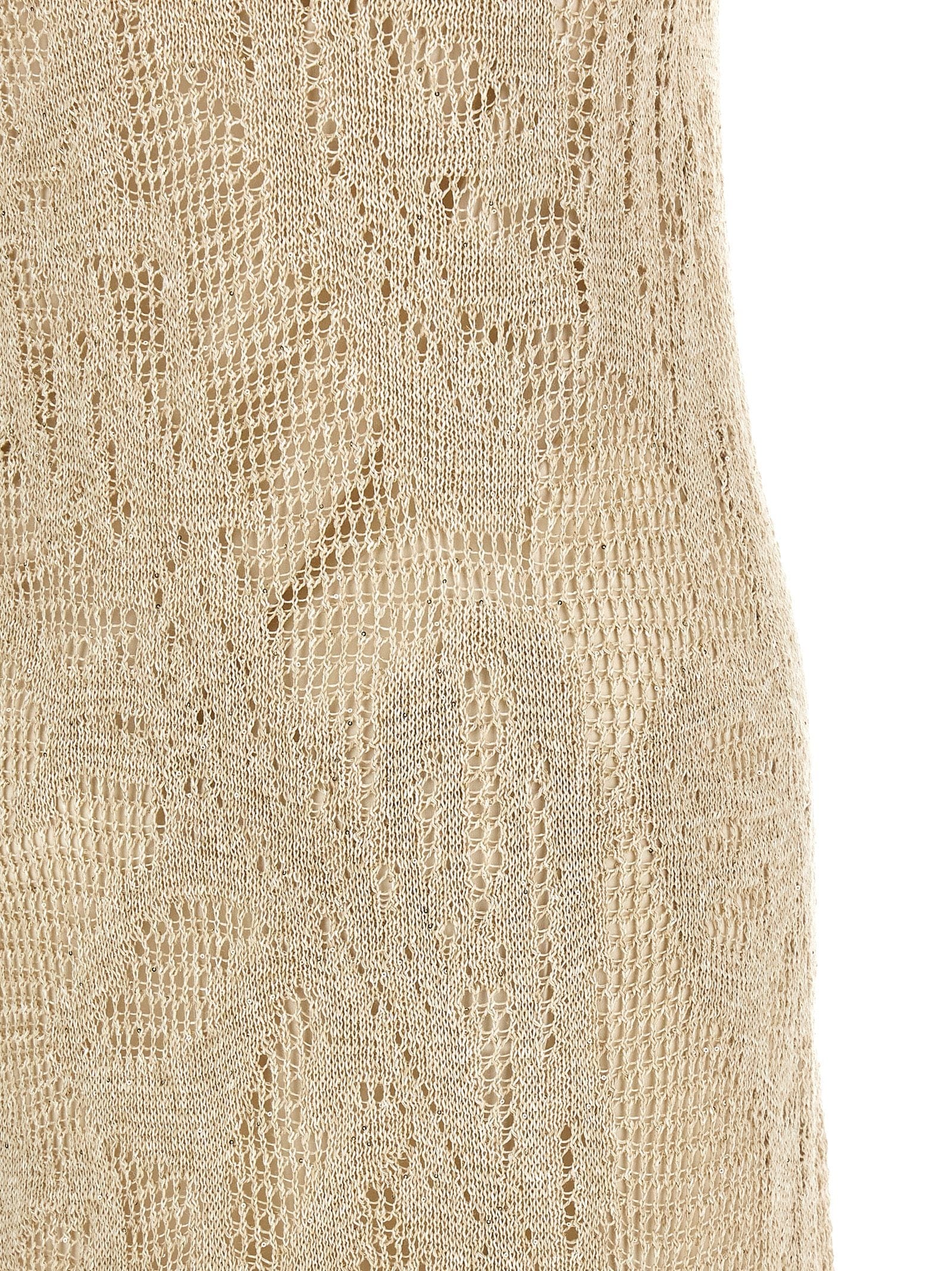 Brunello Cucinelli Crocheted Linen - Cotton Dress — Beige