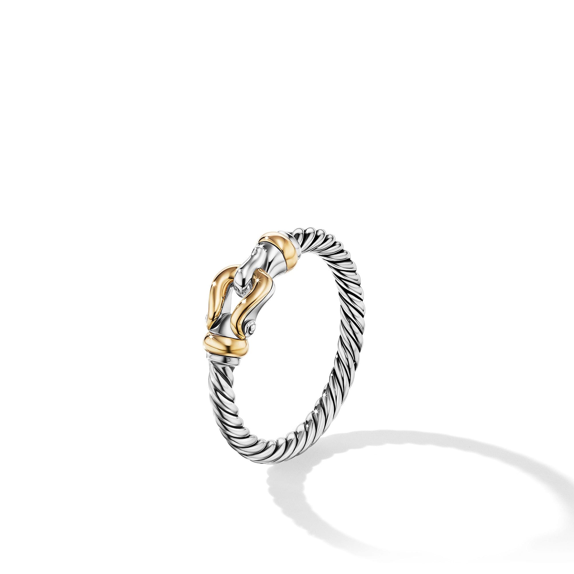 David Yurman Petite Buckle Ring with 18k Yellow Gold - R16517 S87