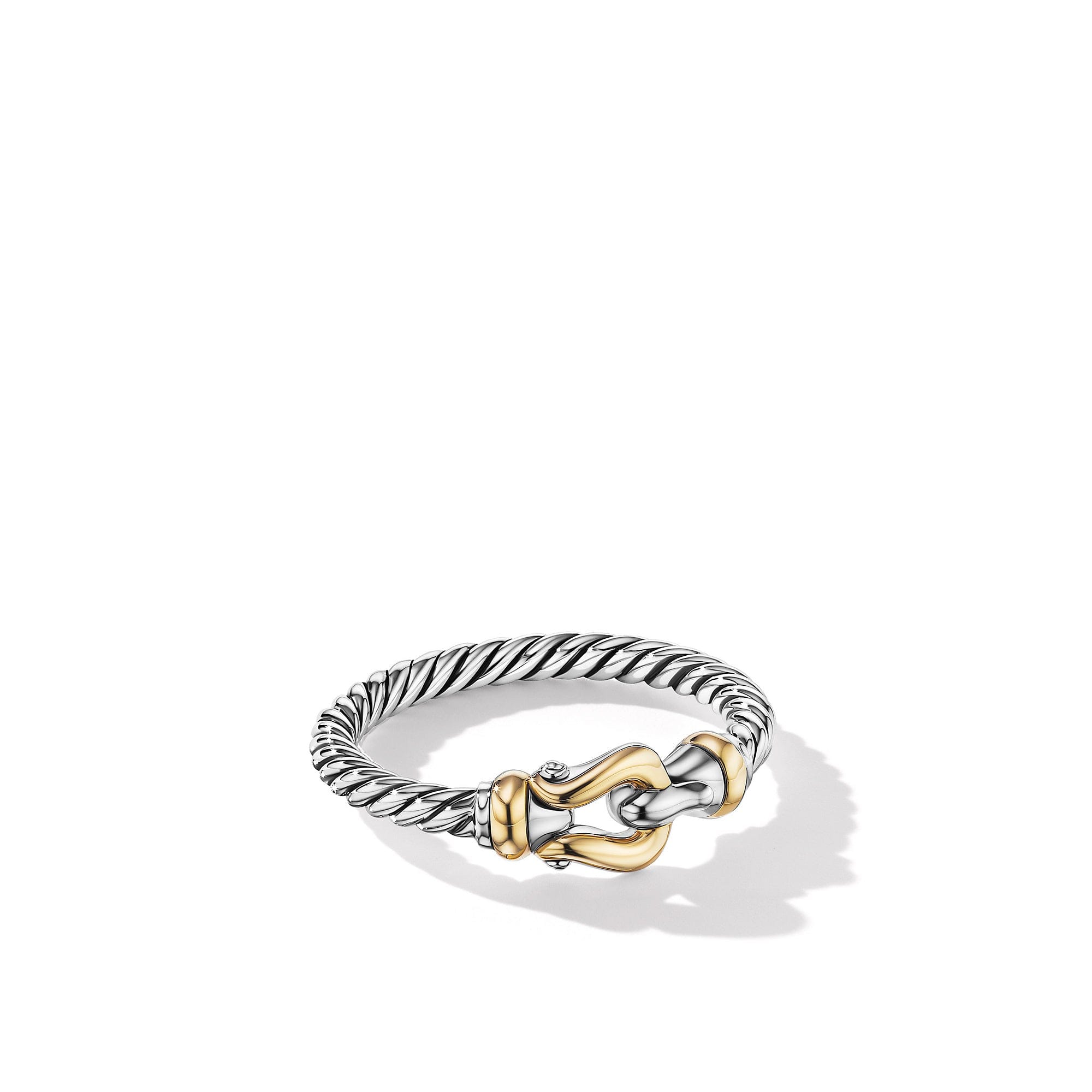 David Yurman Petite Buckle Ring with 18k Yellow Gold - R16517 S87