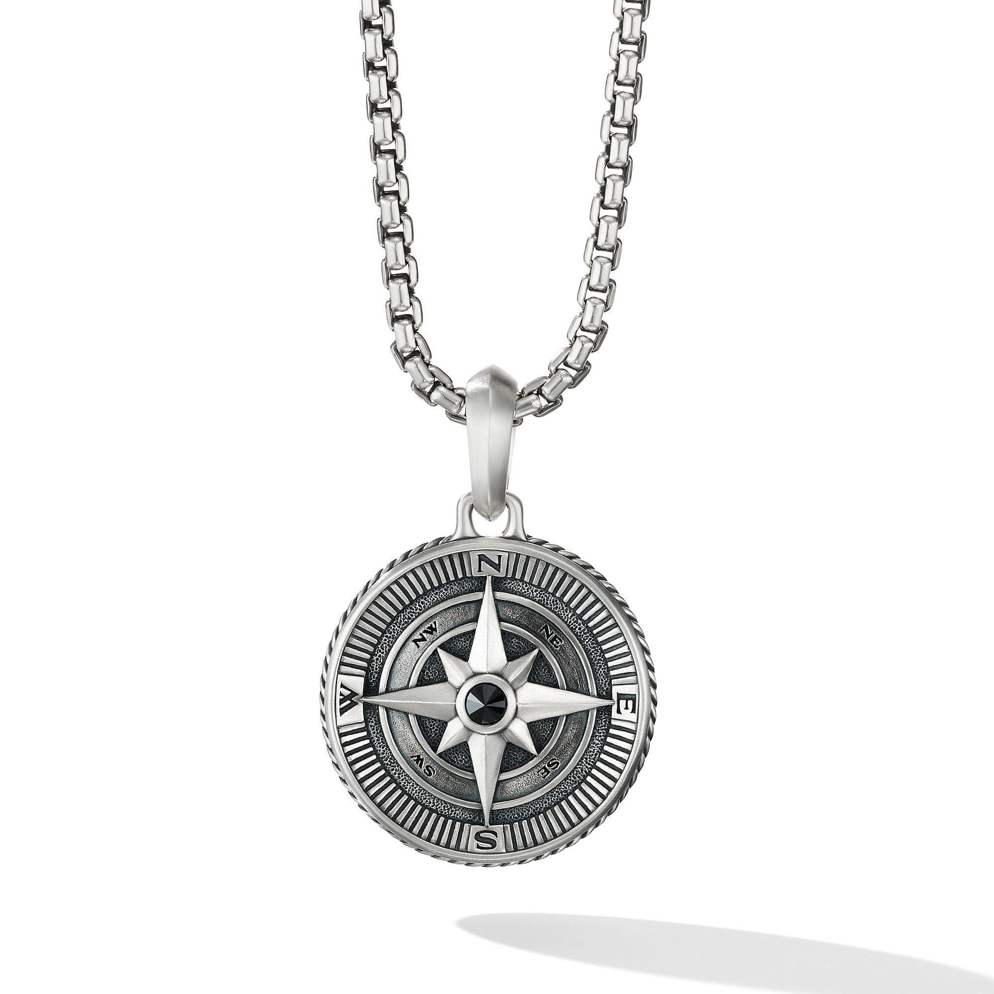David Yurman Maritime Compass Amulet with Center Black Diamond - D25663MSSABD