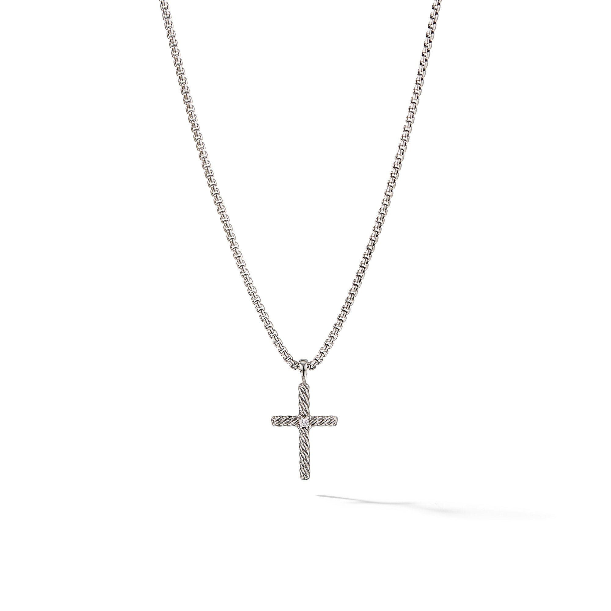David Yurman Cable Classics Collection Cross Necklace with Diamond - N06545 SSADI18