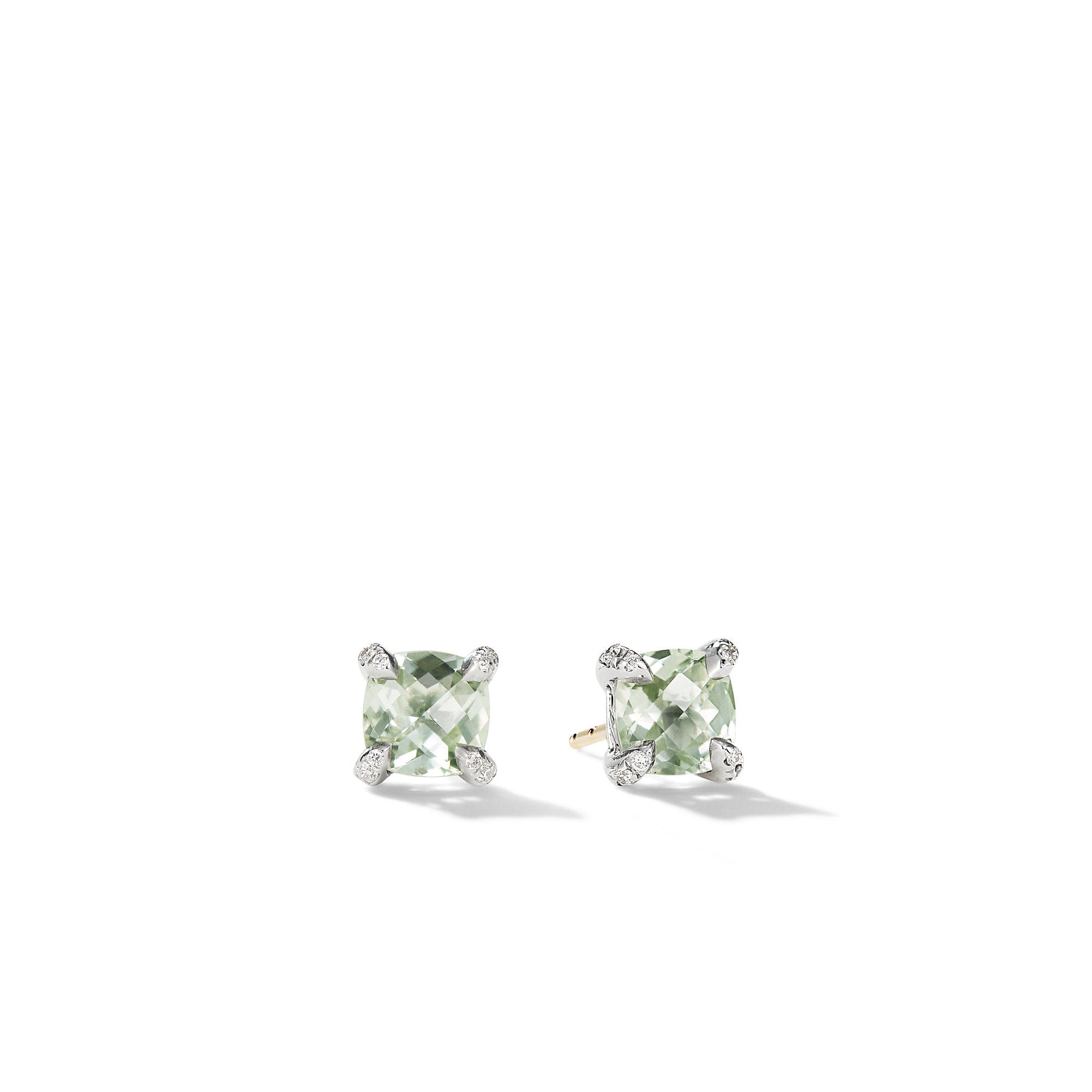 David Yurman Chatelaine Stud Earrings with Prasiolite and Diamonds - E16330DSSAPLDI