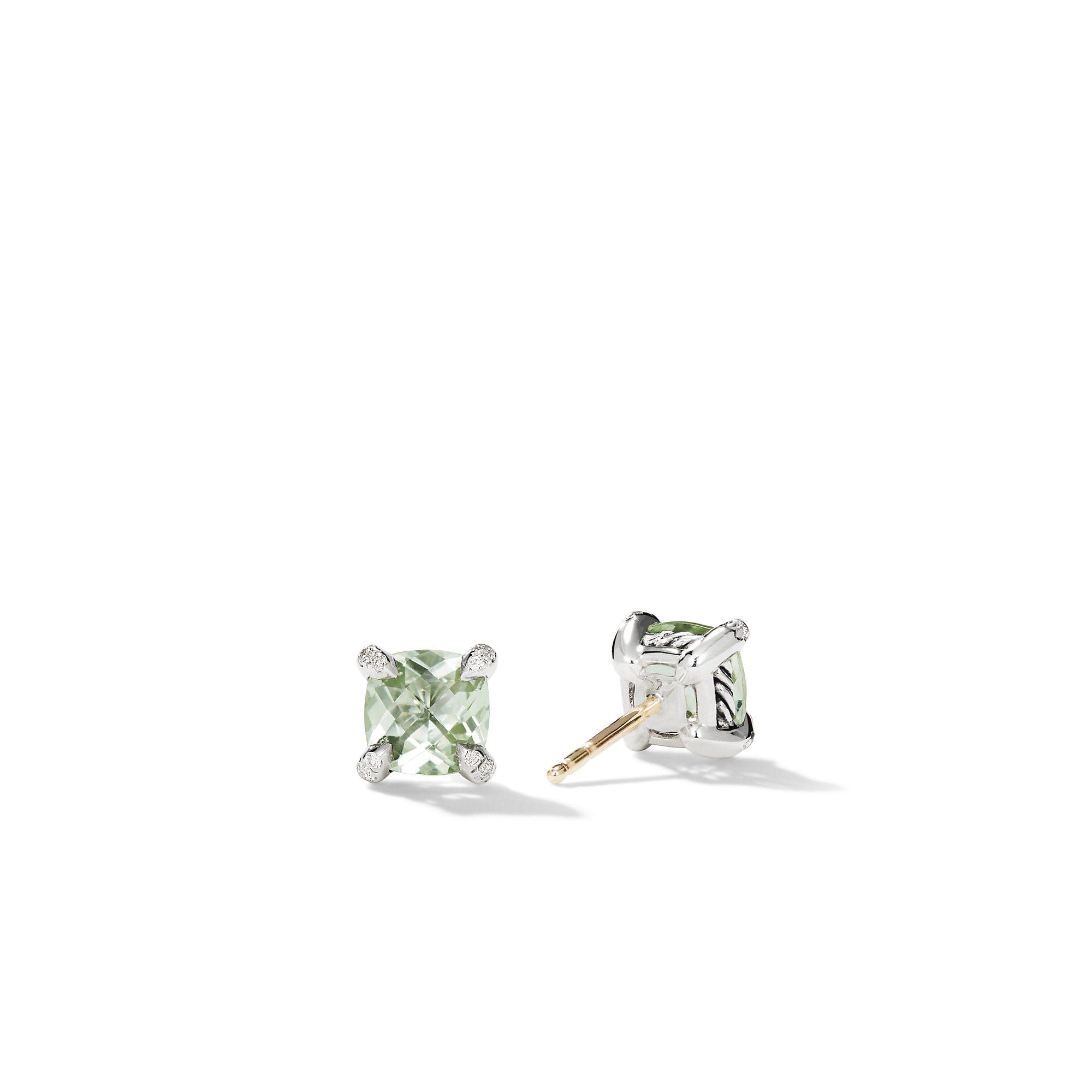 David Yurman Chatelaine Stud Earrings with Prasiolite and Diamonds - E16330DSSAPLDI