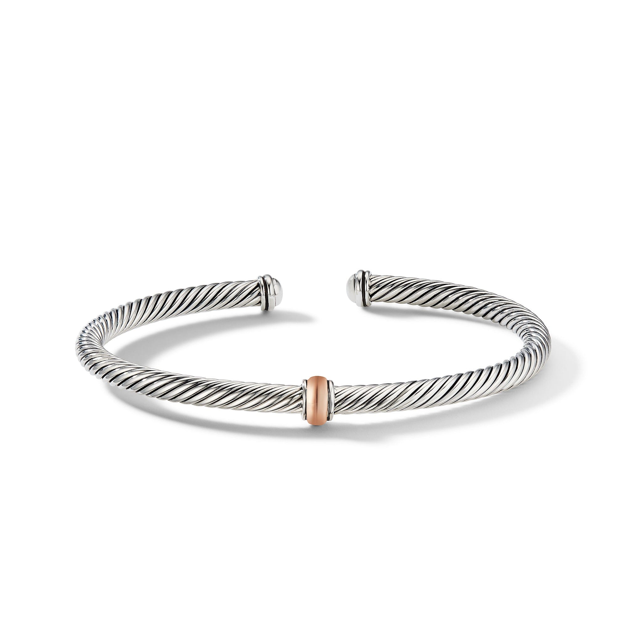 David Yurman Cable Classics Center Station Bracelet with 18k Rose Gold - B14761 SR