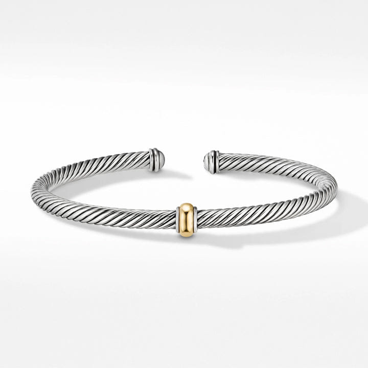 David Yurman Cable Classics Center Station Bracelet with 18k Yellow Gold - B14761 S8