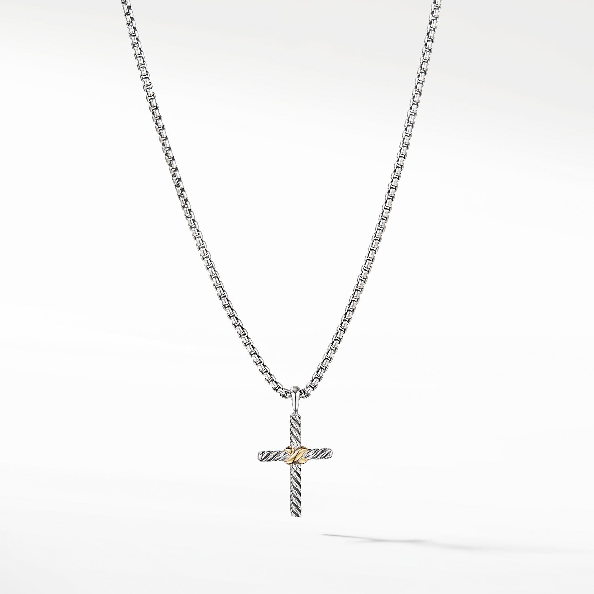 David Yurman Petite x Cross Necklace with 14k Gold, 18" - N06544 S4