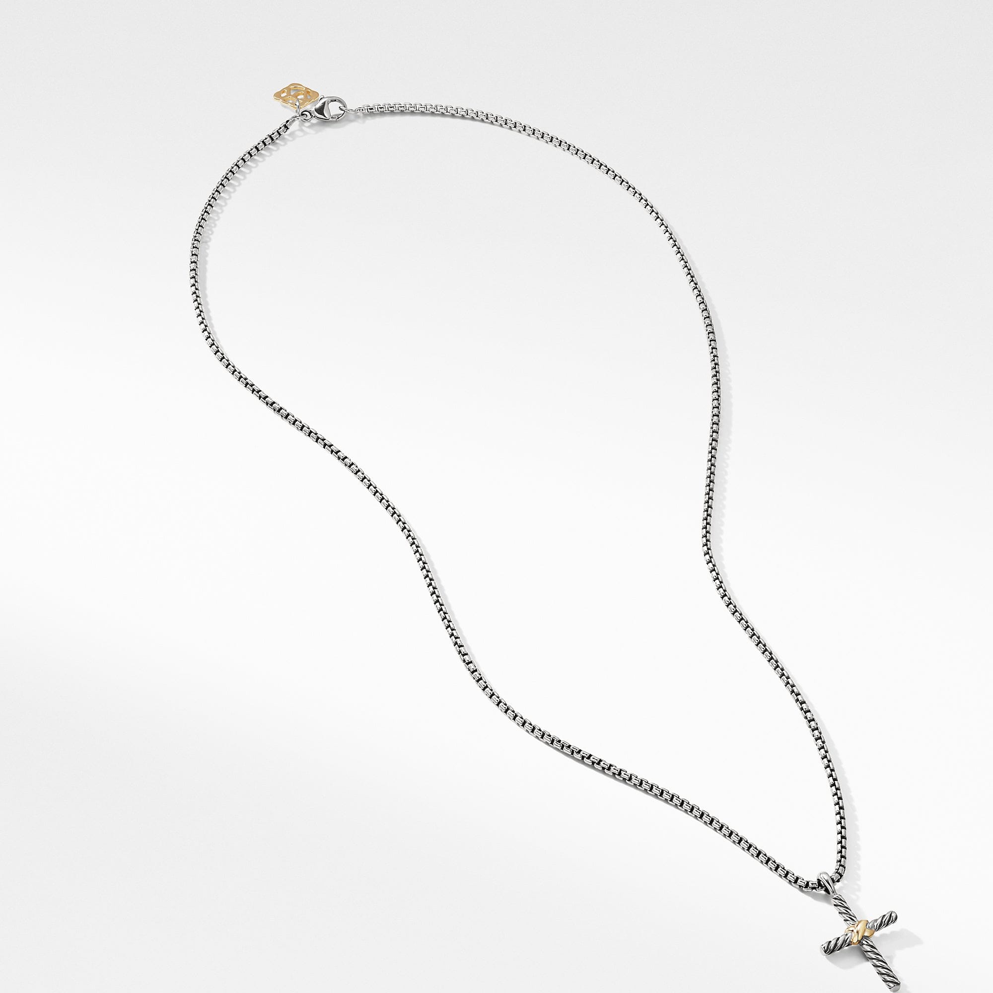 David Yurman Petite x Cross Necklace with 14k Gold, 18" - N06544 S4