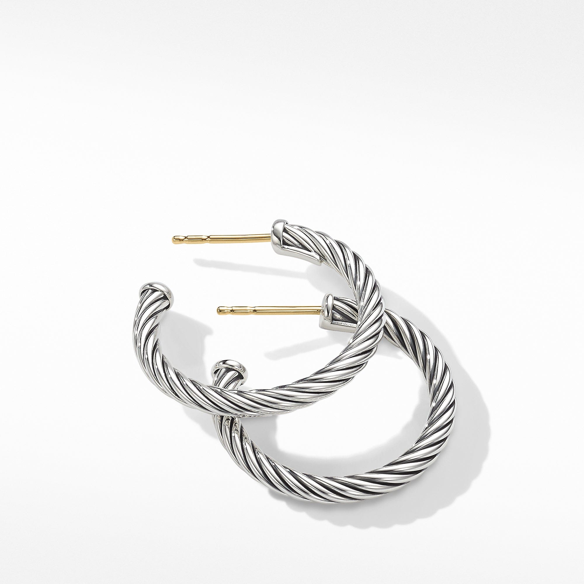 David Yurman Small Cable Hoop Earrings - E14507 SS