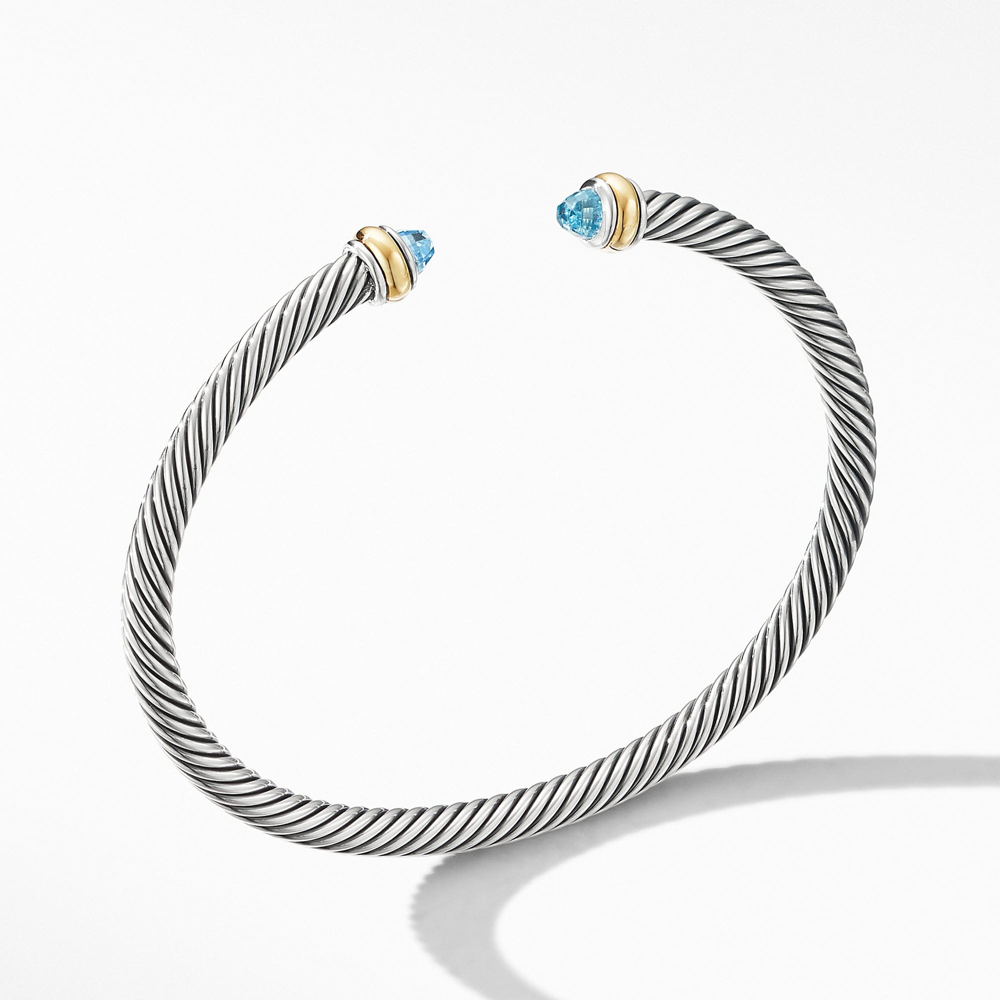 David Yurman Cable Classic Bracelet with Blue Topaz and 18k Yellow Gold - B14711 S8ABT
