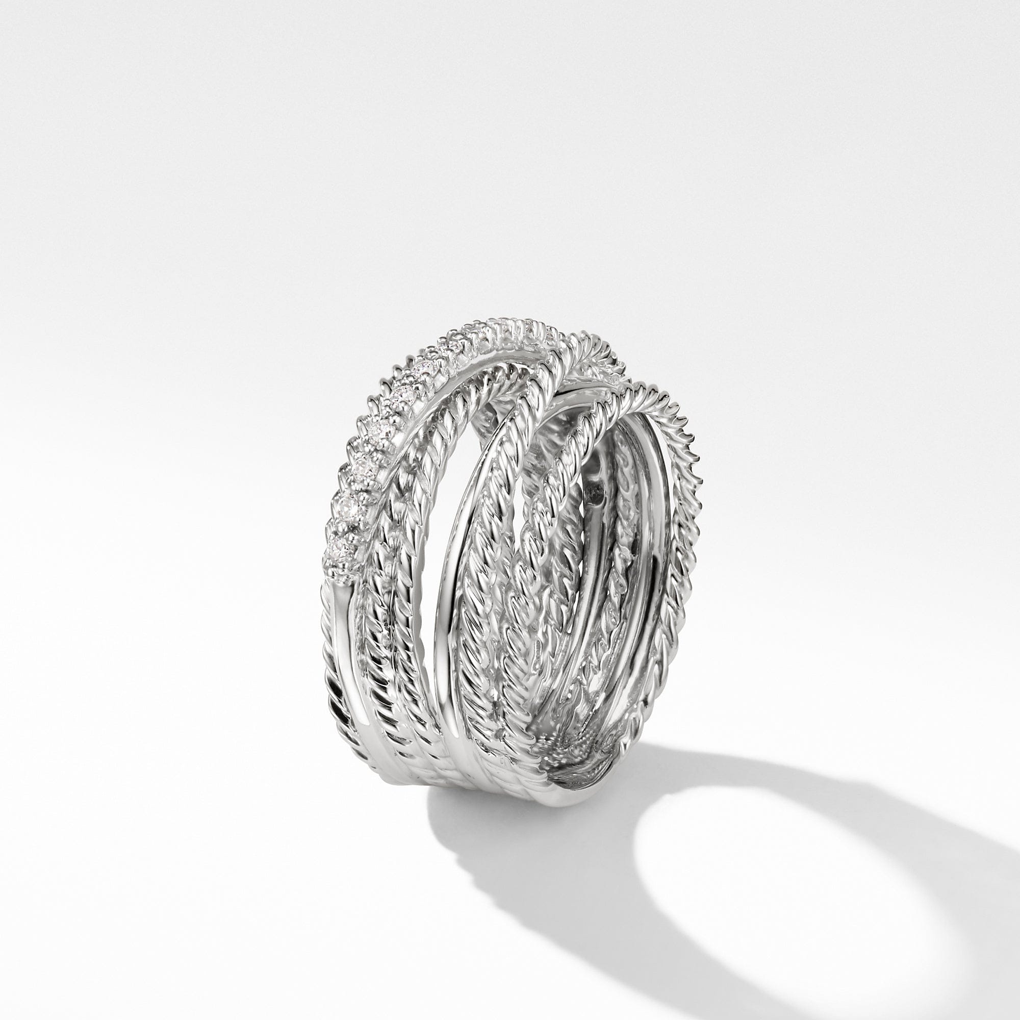 David Yurman Crossover Ring with Diamonds - R07370DSSADI