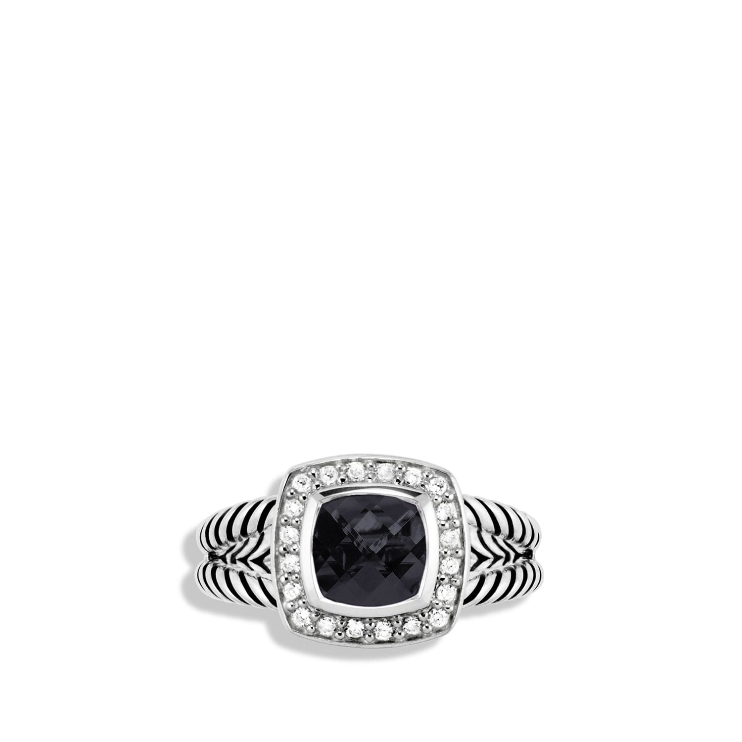 David Yurman Petite Albion Ring with Black Onyx and Diamonds - R07443DSSABODI
