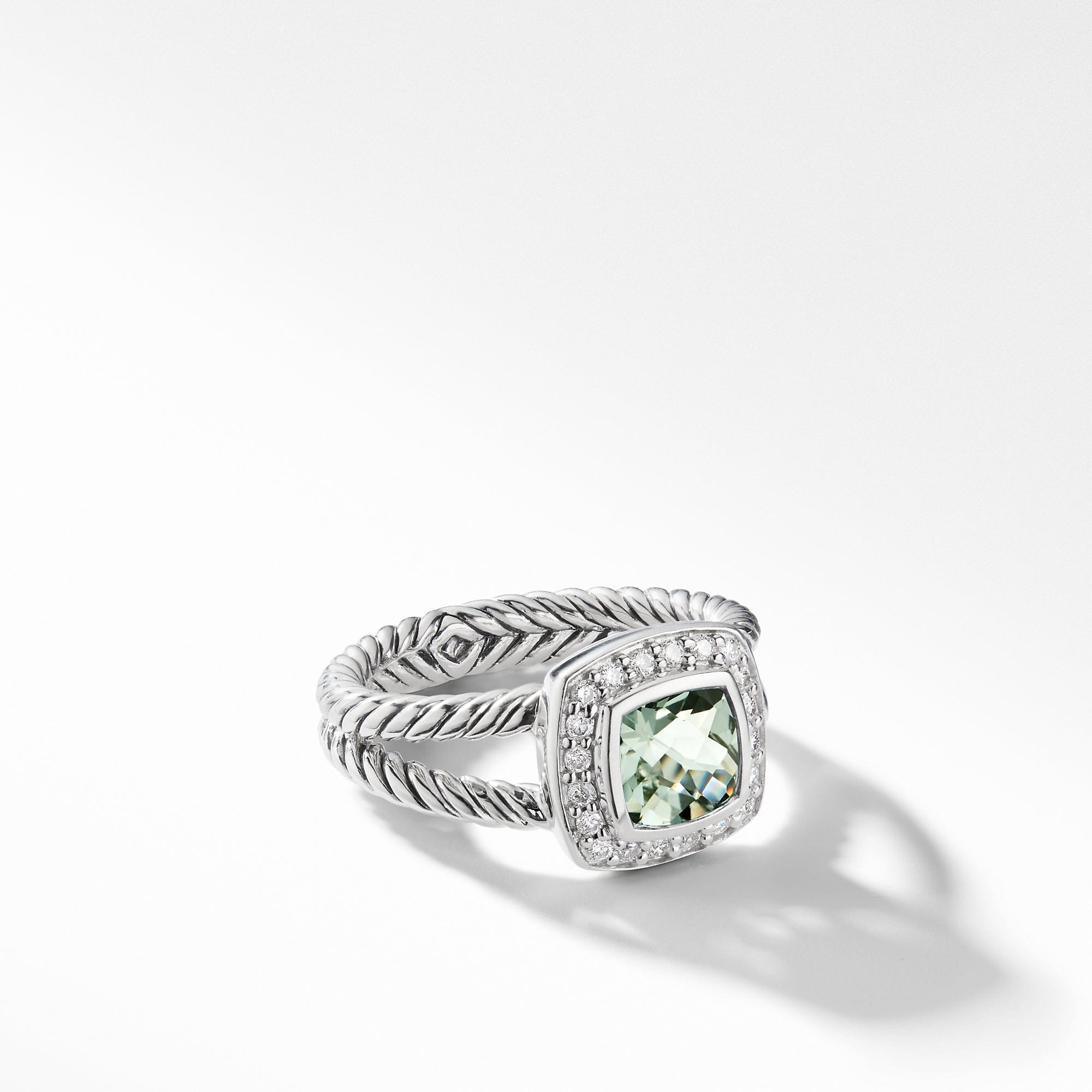 David Yurman Petite Albion Ring with Prasiolite and Diamonds - R07443DSSAPLDI