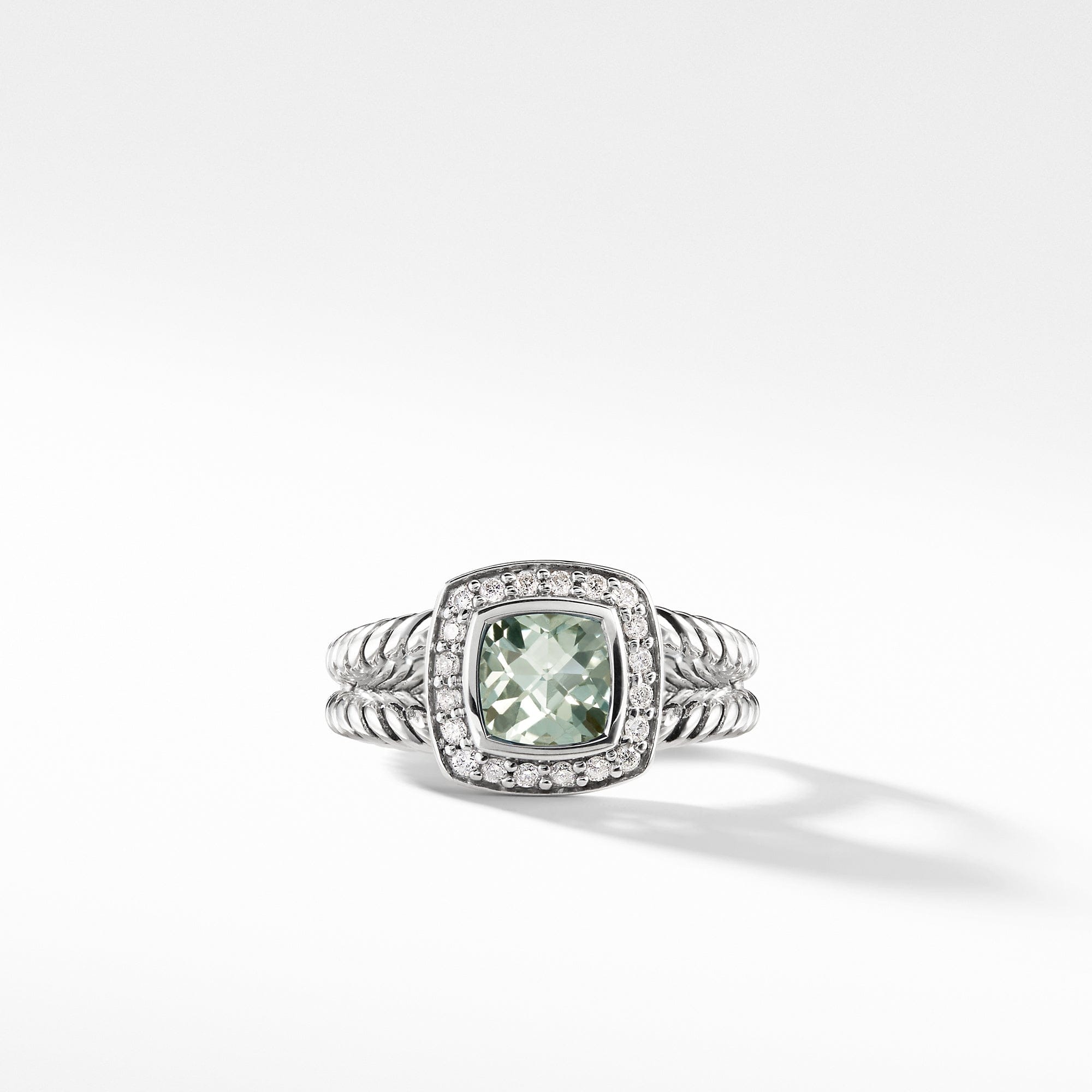 David Yurman Petite Albion Ring with Prasiolite and Diamonds - R07443DSSAPLDI