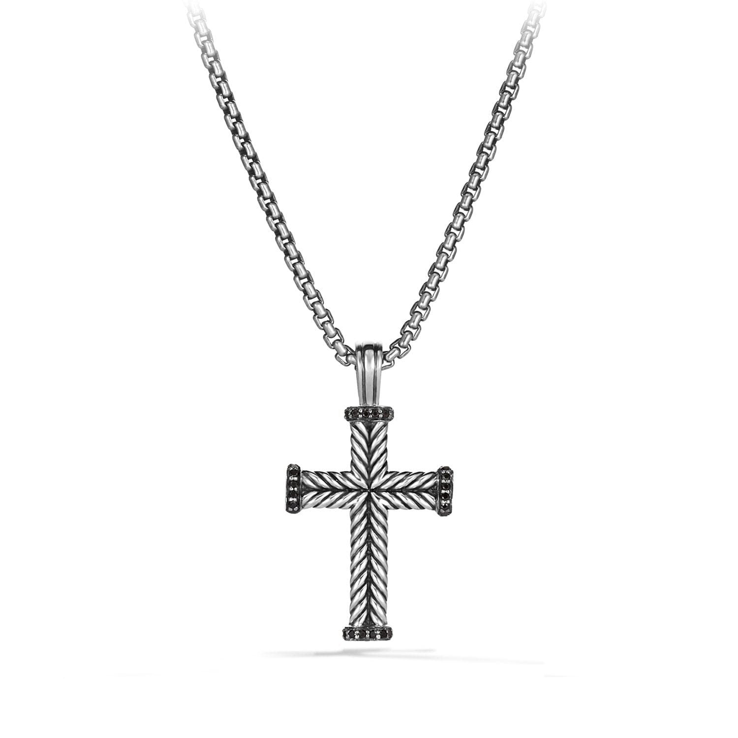 David Yurman Chevron Cross with Black Diamonds - D05039MSSABD - 883932202748