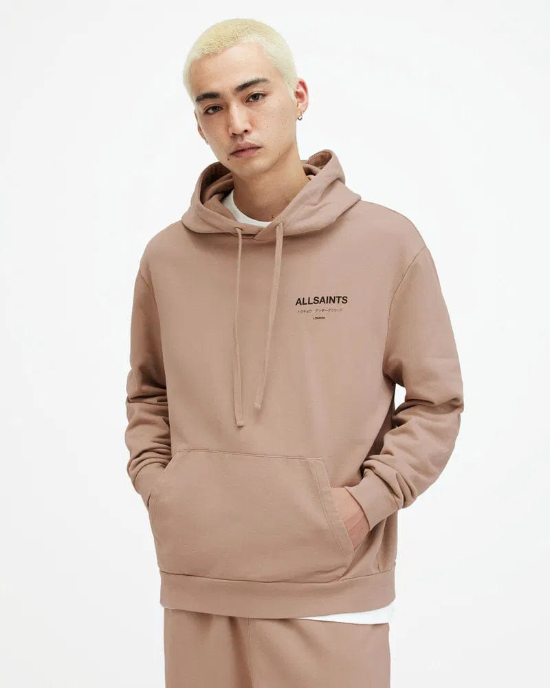 ALL SAINTS TOFFEE TAUPE UNDERGROUND OVERHEAD HOODIE