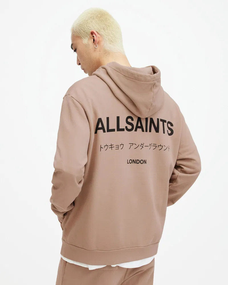 ALL SAINTS TOFFEE TAUPE UNDERGROUND OVERHEAD HOODIE