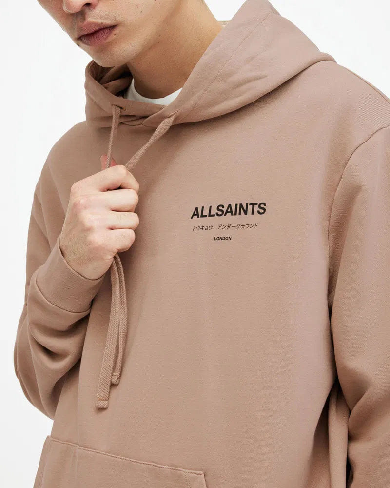 ALL SAINTS TOFFEE TAUPE UNDERGROUND OVERHEAD HOODIE