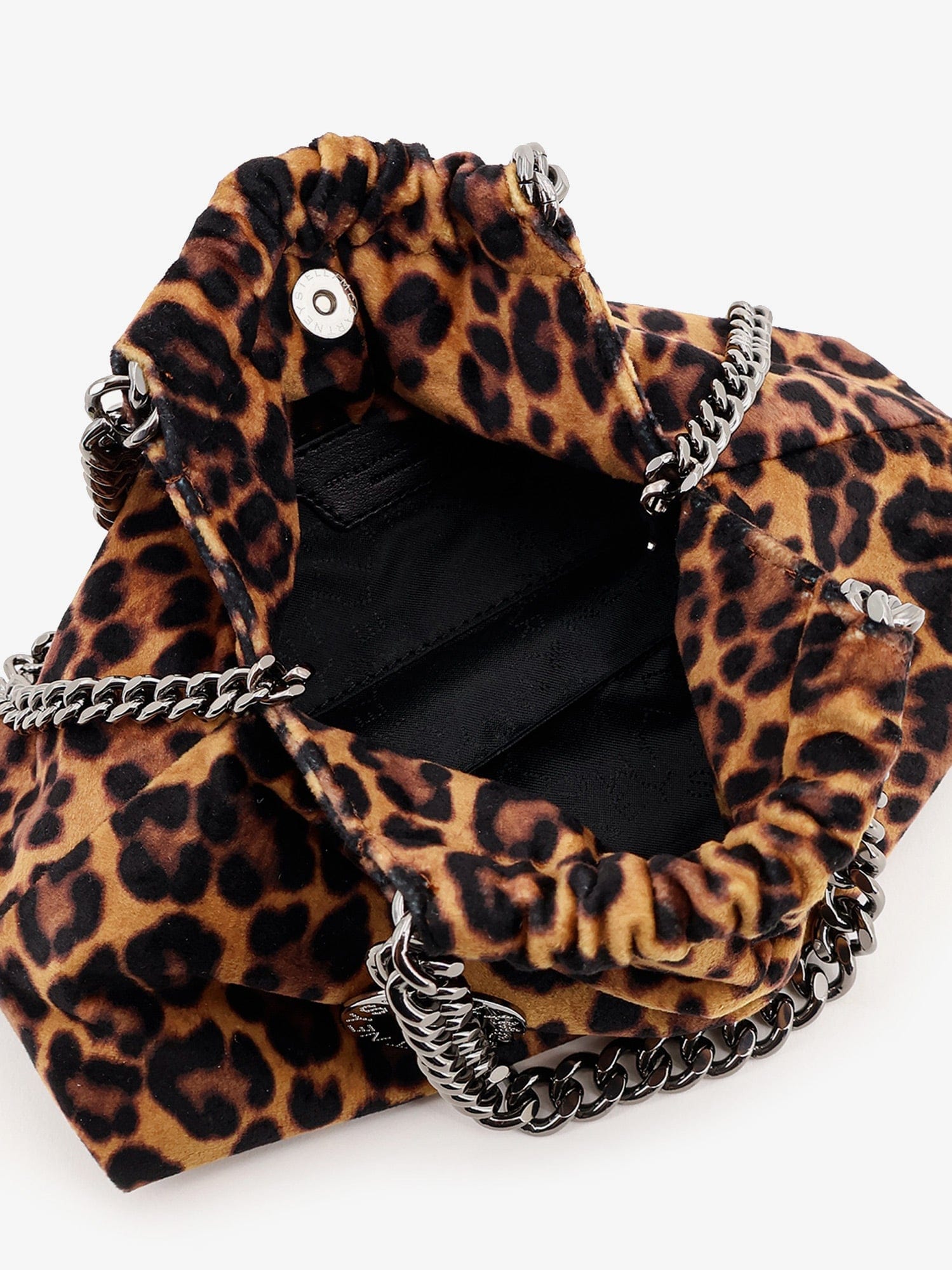 Stella Mccartney Falabella Mini leopard print velvet crossbody bag