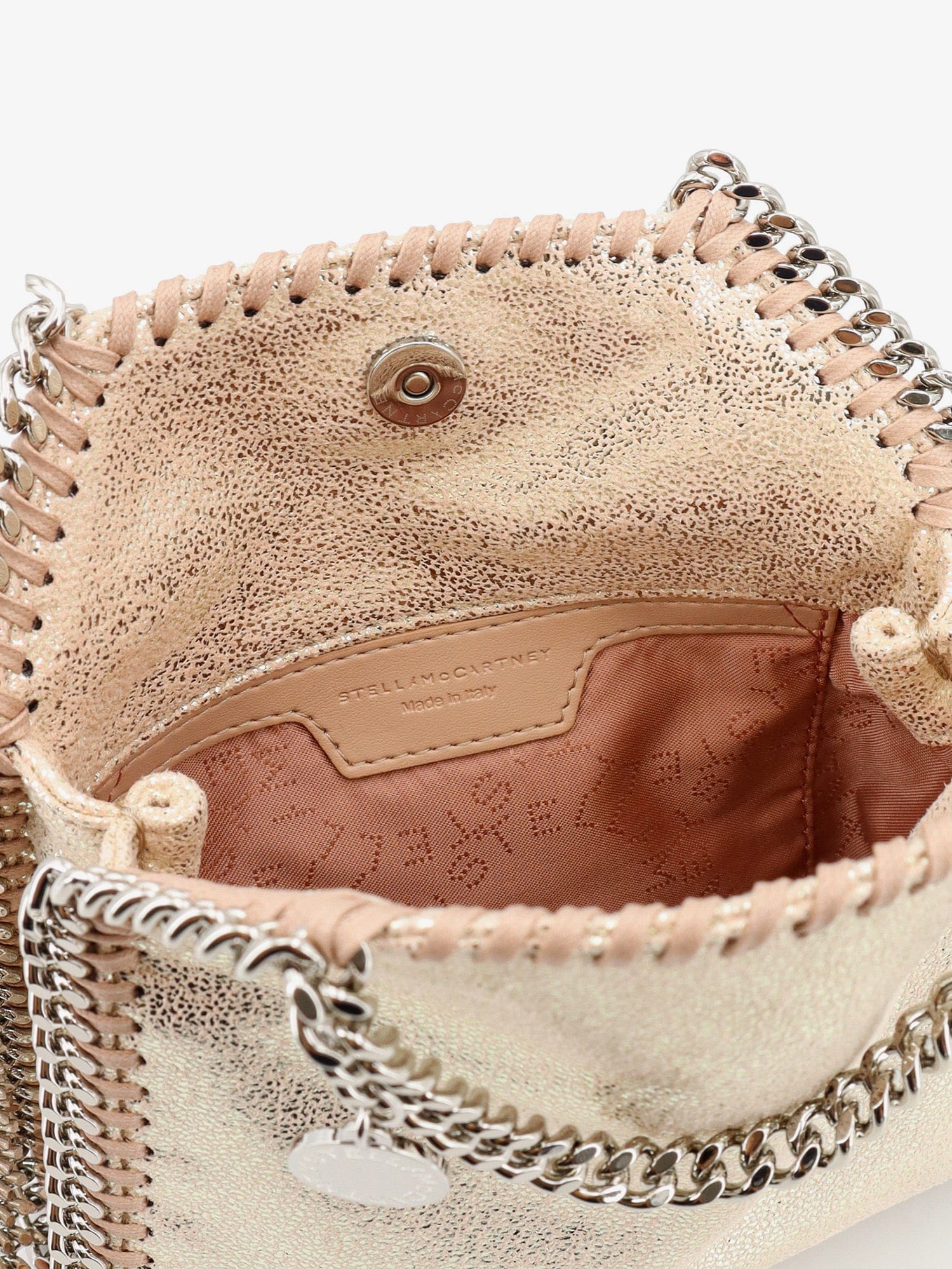 Stella Mccartney Falabella Tiny Shiny Shaggy Deer crossbody bag