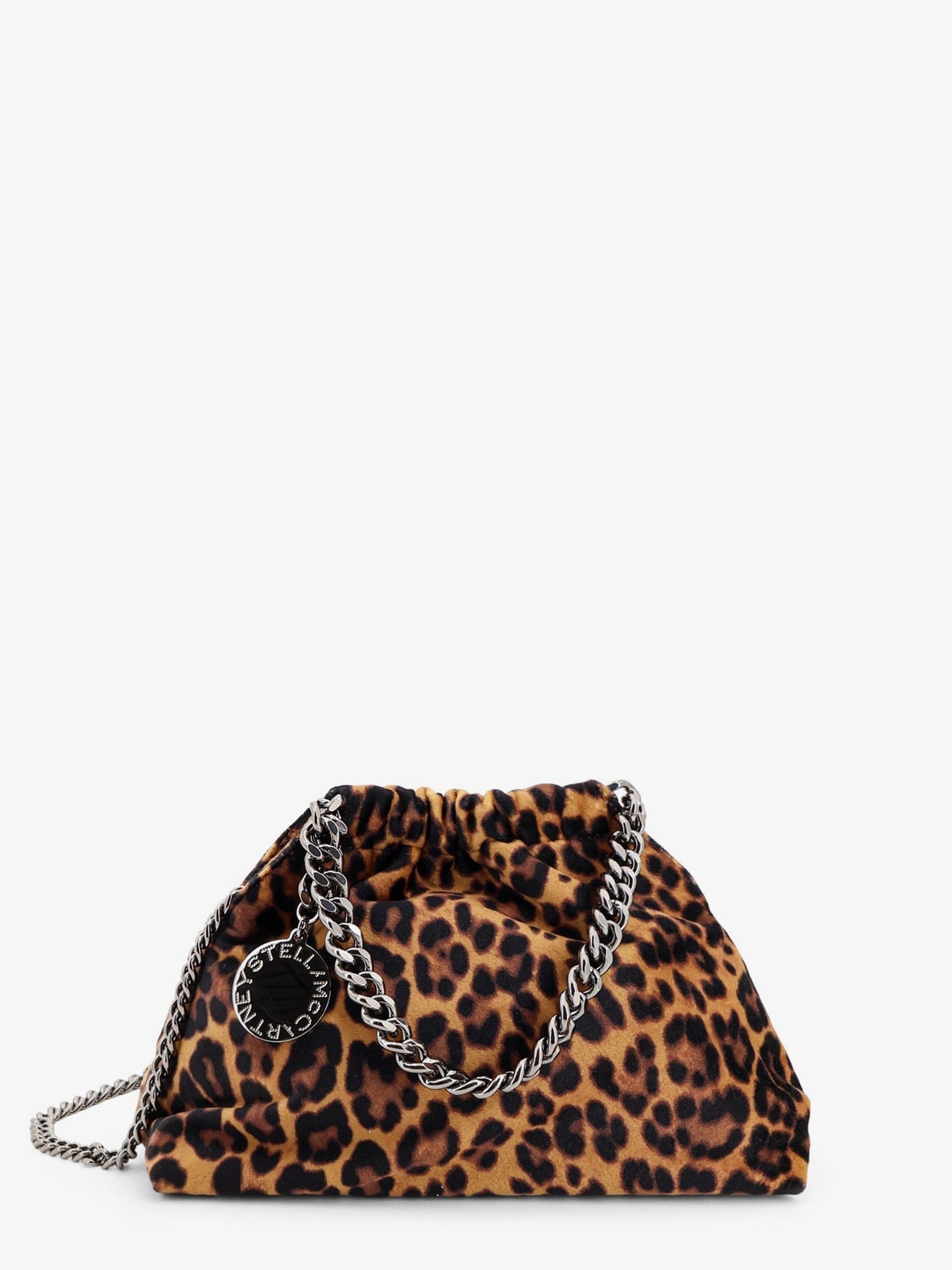 Stella Mccartney Women Falabella Mini Leopard Print Velvet Crossbody Bag