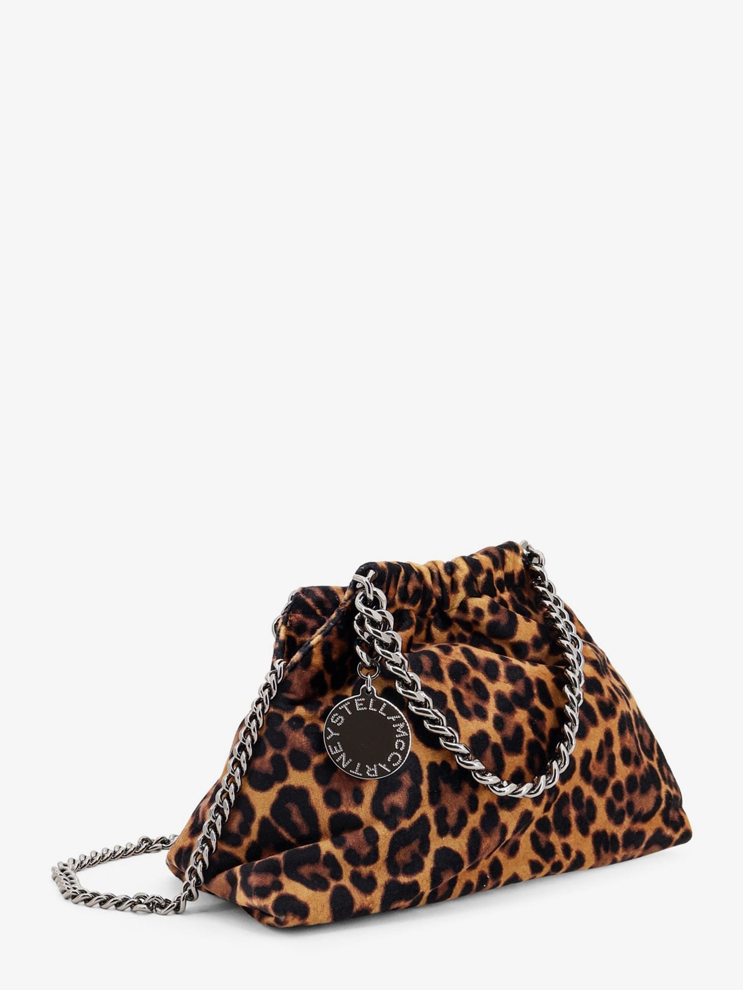 Stella Mccartney Women Falabella Mini Leopard Print Velvet Crossbody Bag