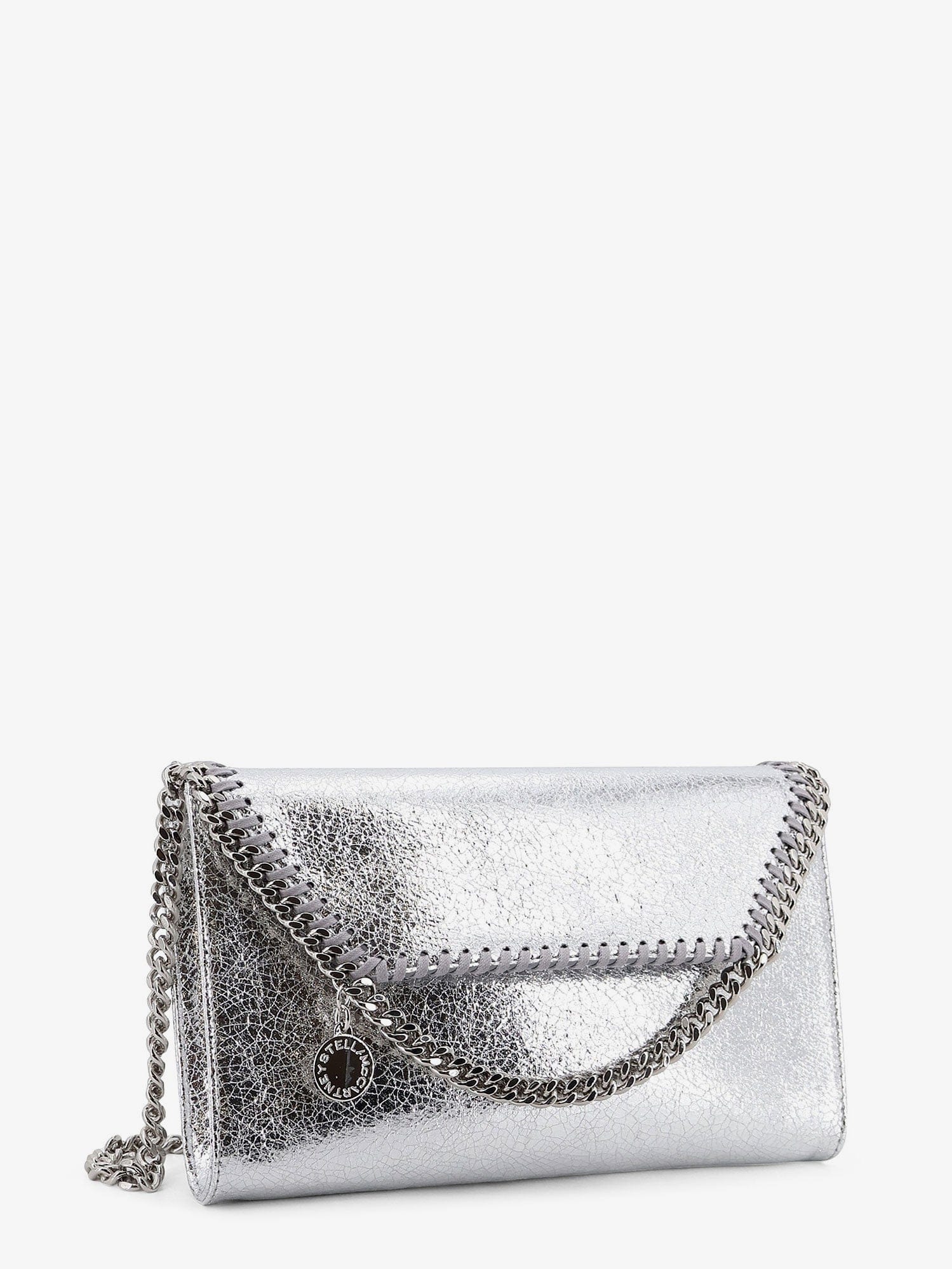 Stella Mccartney Women Falabella Metallic Fabric Crossbody Bag