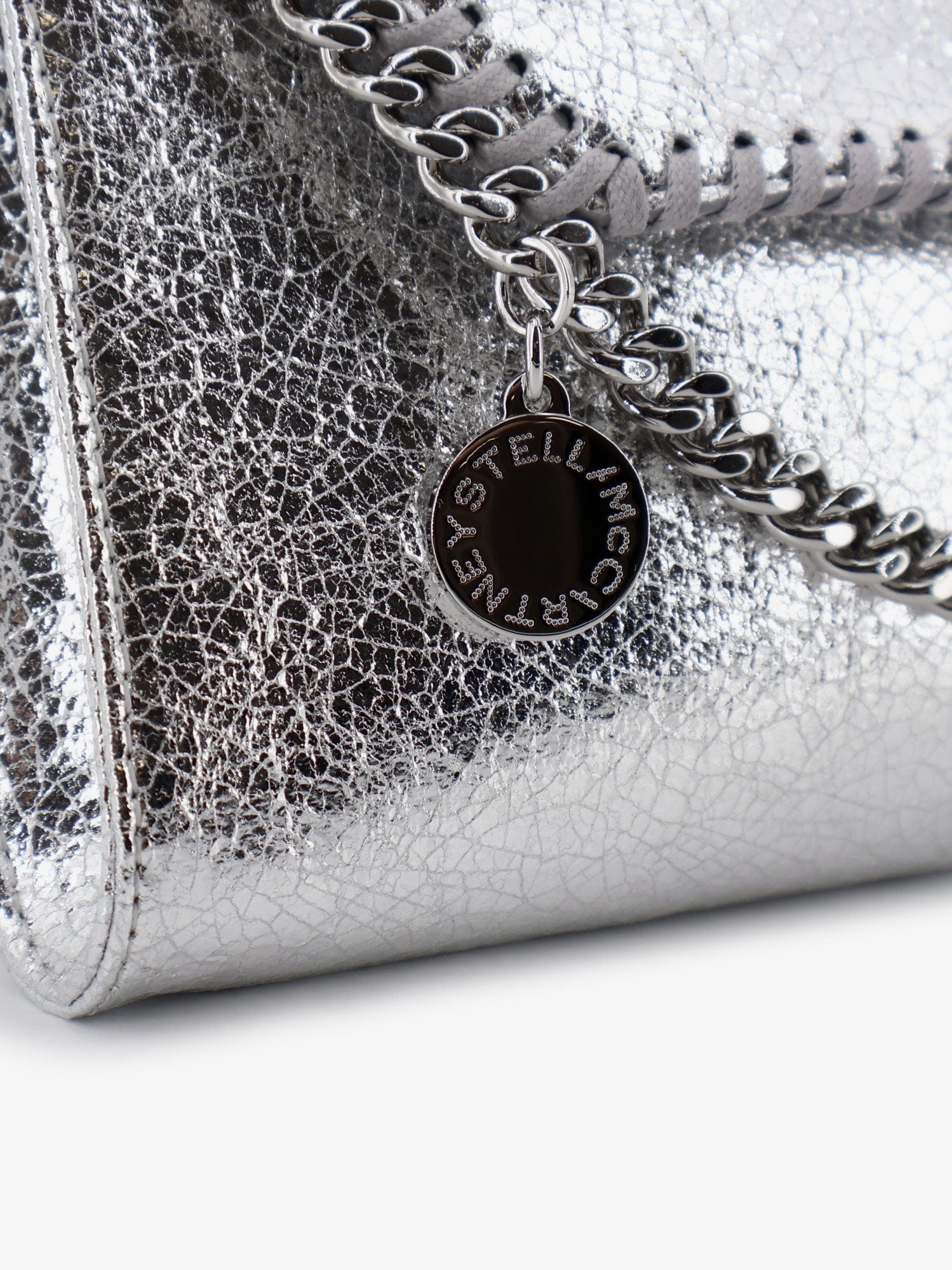 Stella Mccartney Women Falabella Metallic Fabric Crossbody Bag
