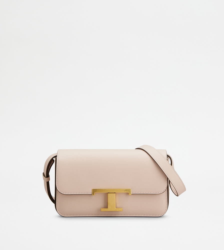 Tod's Tods T Timeless Crossbody Bag In Leather Micro Pink