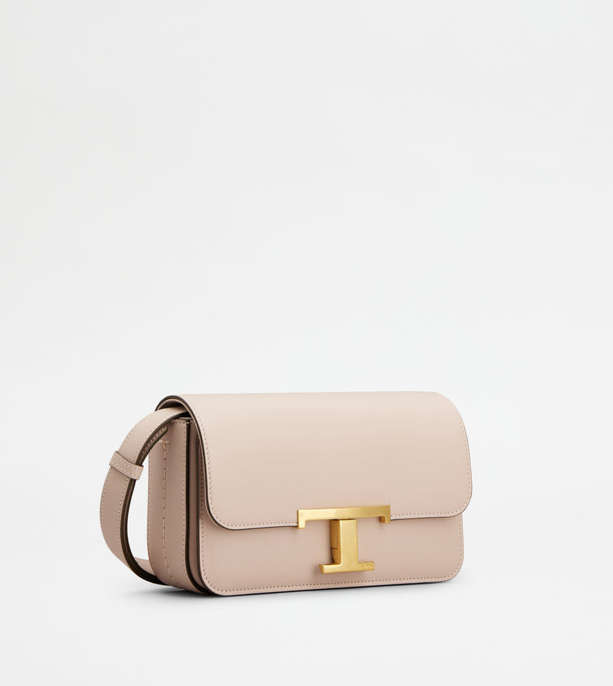 Tod's Tods T Timeless Crossbody Bag In Leather Micro Pink