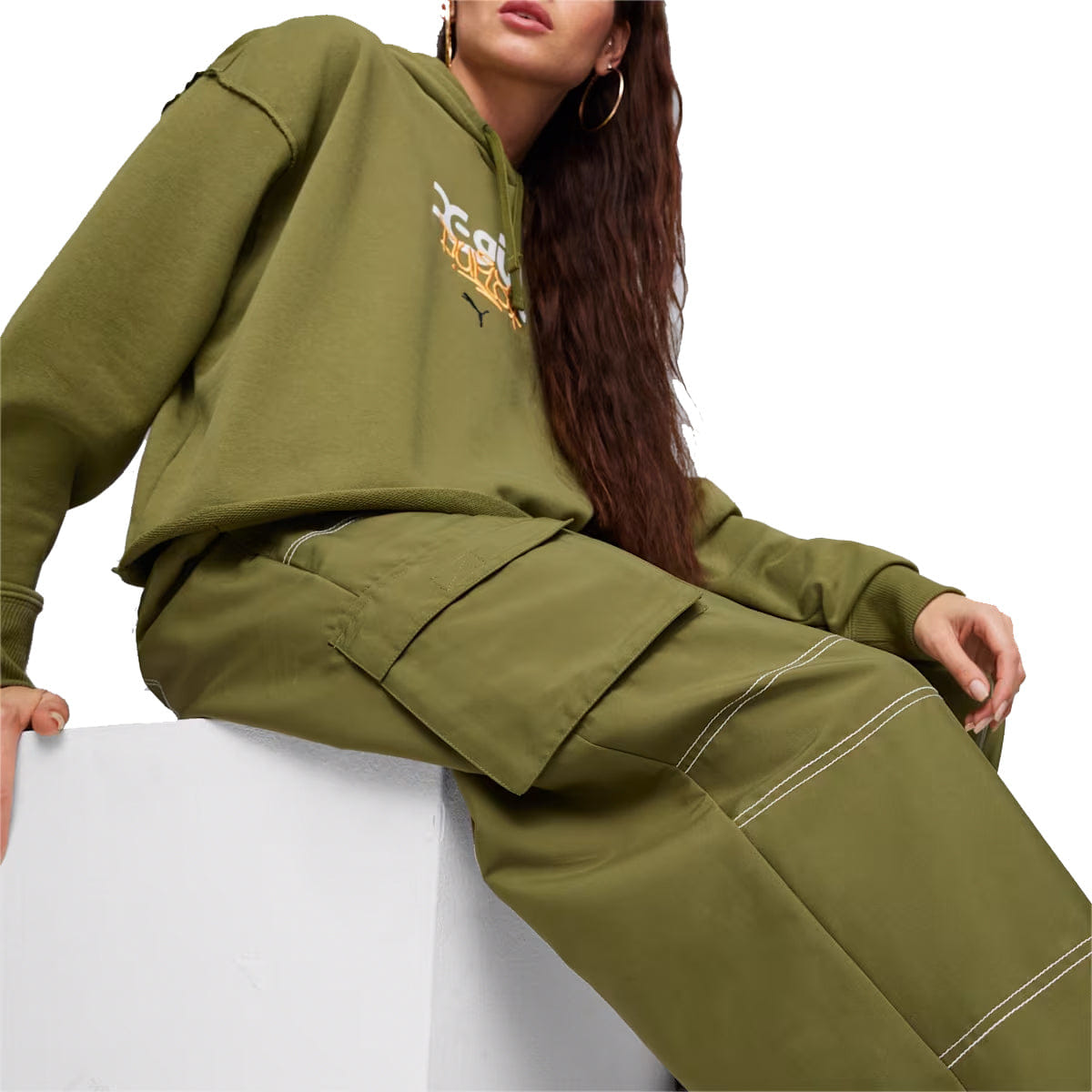 PUMA X - GIRL Cargo Pants Olive Green